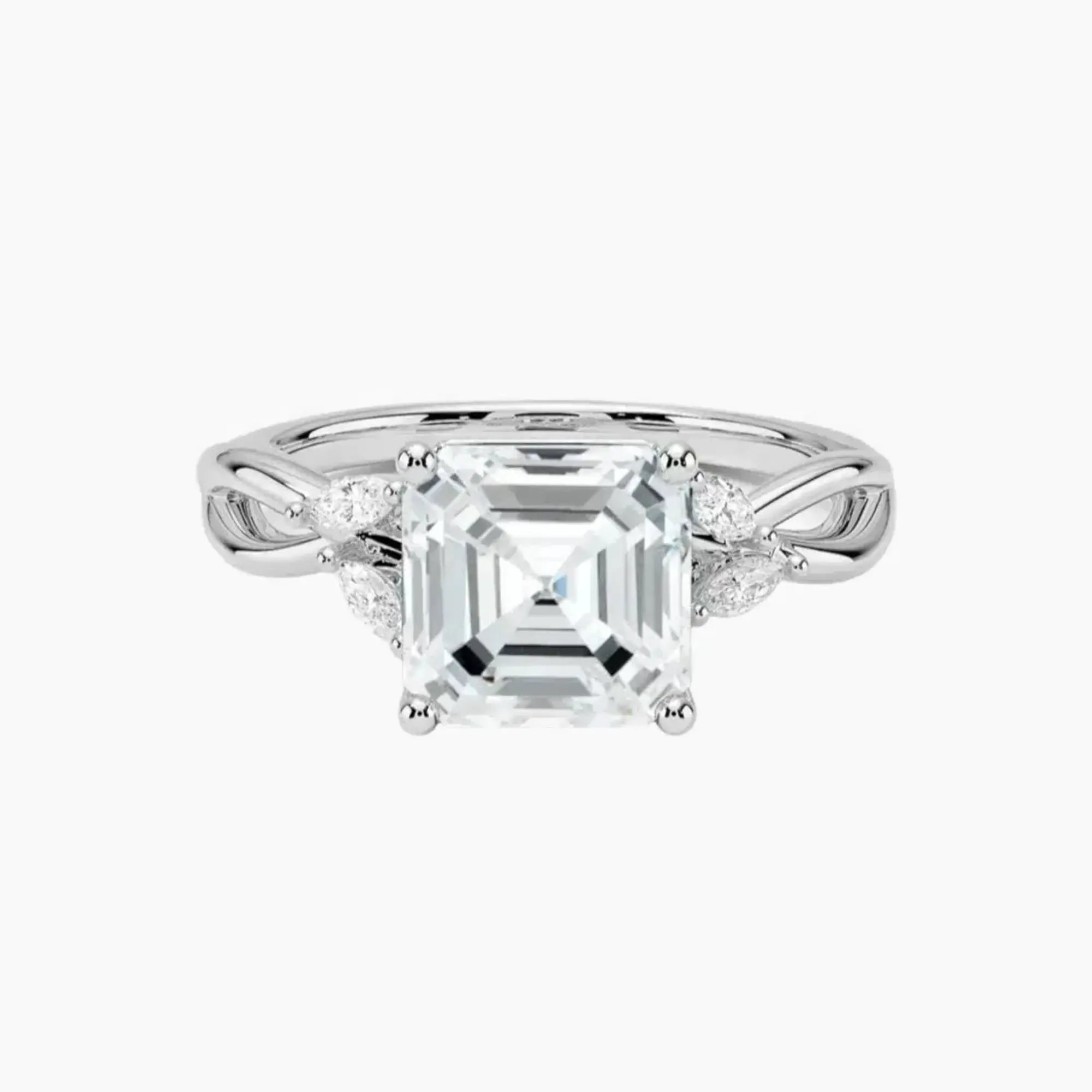 Amara Asscher Designer 2.5 Carat Lab Grown Diamond Engagement Ring in 14K Yellow Gold
