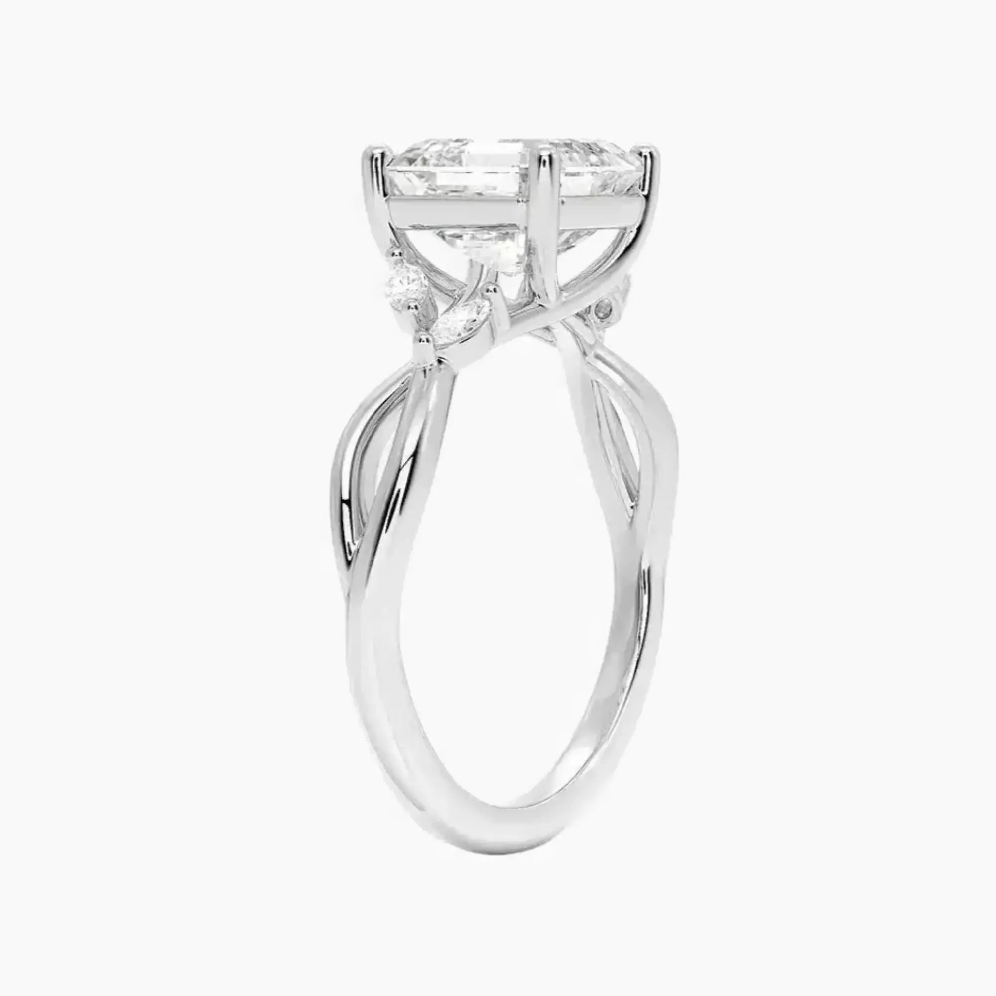 Amara Asscher Designer 1 Carat Lab Grown Diamond Engagement Ring in 18K Yellow Gold