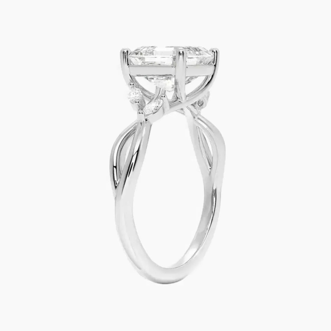 Amara Asscher Designer 2.5 Carat Lab Grown Diamond Engagement Ring in 14K Yellow Gold