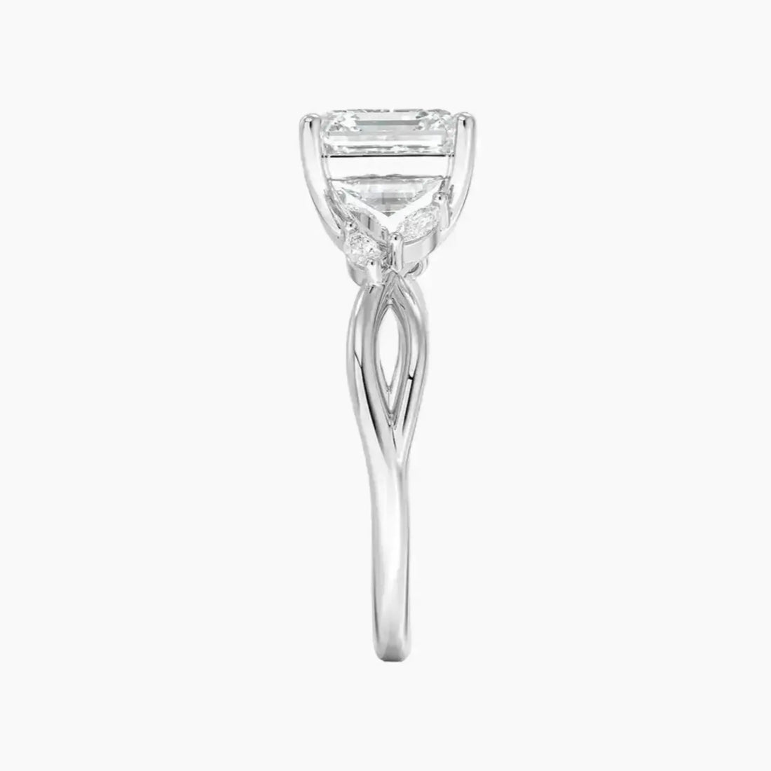 Amara Asscher Designer 1 Carat Lab Grown Diamond Engagement Ring in 18K Yellow Gold