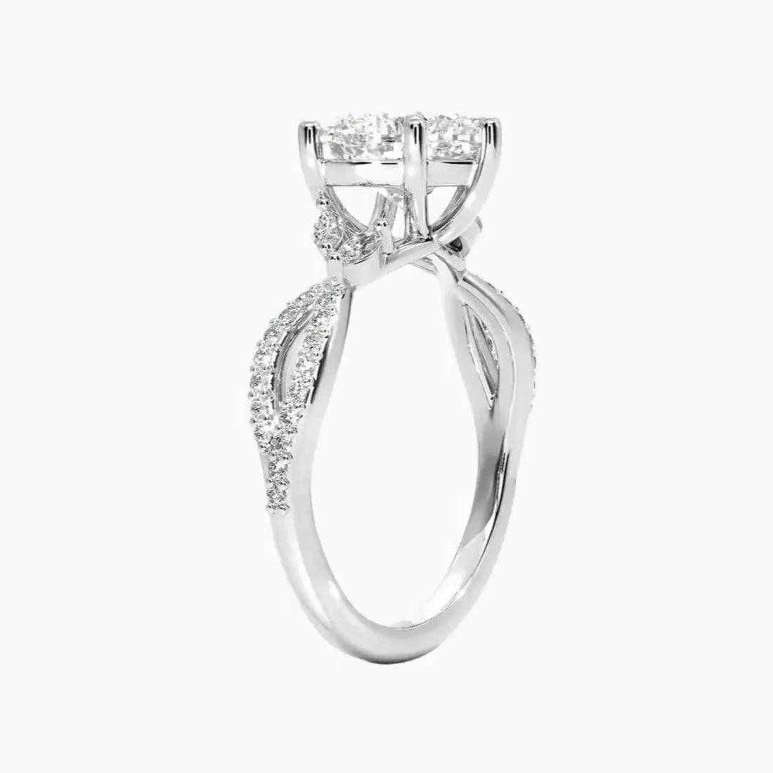 Amara Luxe Adorned Heart Designer 1 Carat Lab Grown Diamond Engagement Ring in 18K Yellow Gold