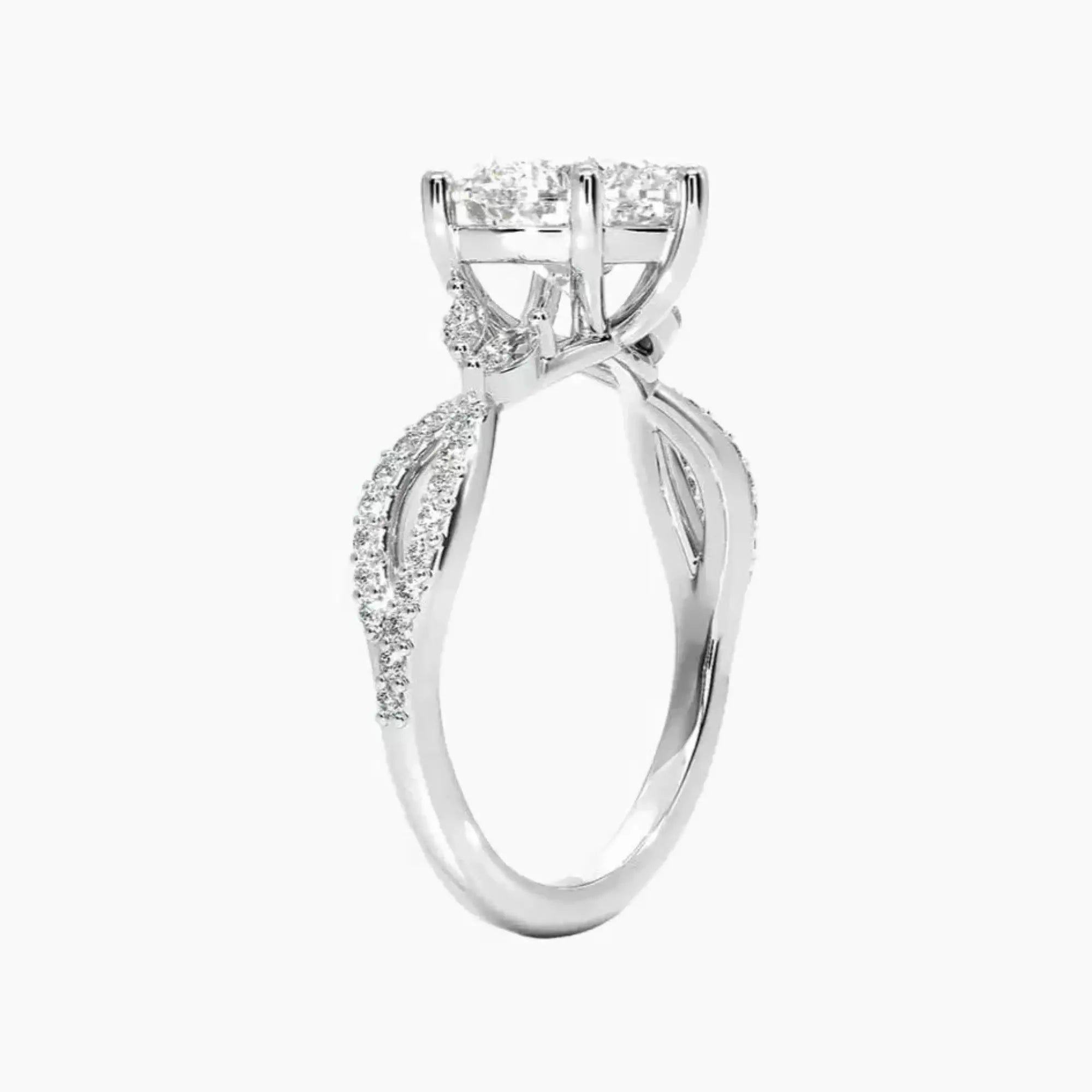 Amara Luxe Adorned Heart Designer 1.5 Carat Lab Grown Diamond Engagement Ring in 14K Yellow Gold