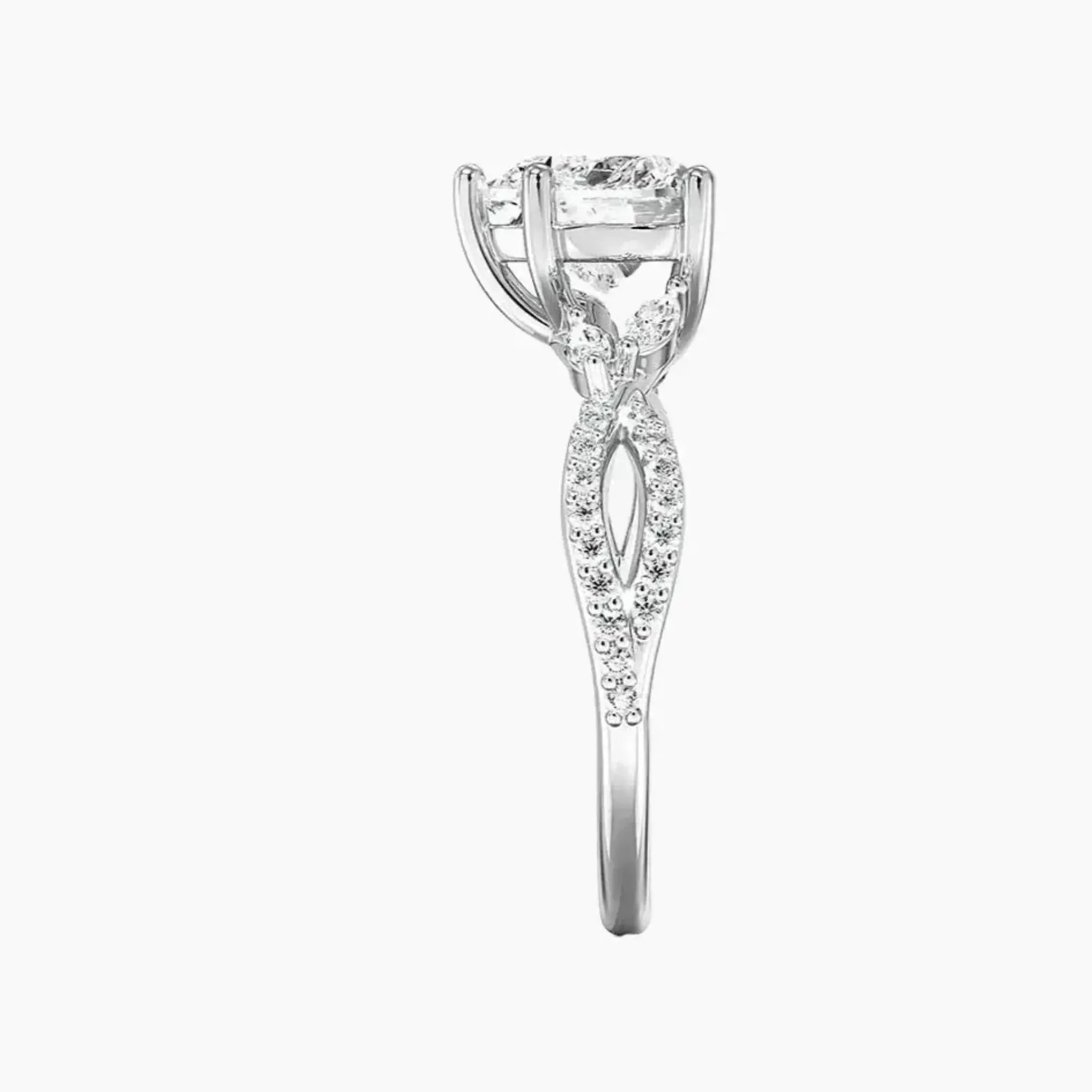 Amara Luxe Adorned Heart Designer 2 Carat Lab Grown Diamond Engagement Ring in 14K Rose Gold