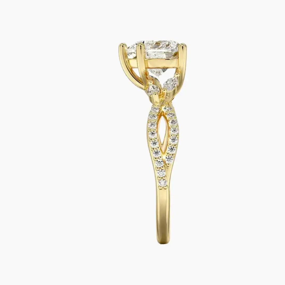 Amara Luxe Adorned Heart Designer 1.5 Carat Lab Grown Diamond Engagement Ring in 18K Rose Gold