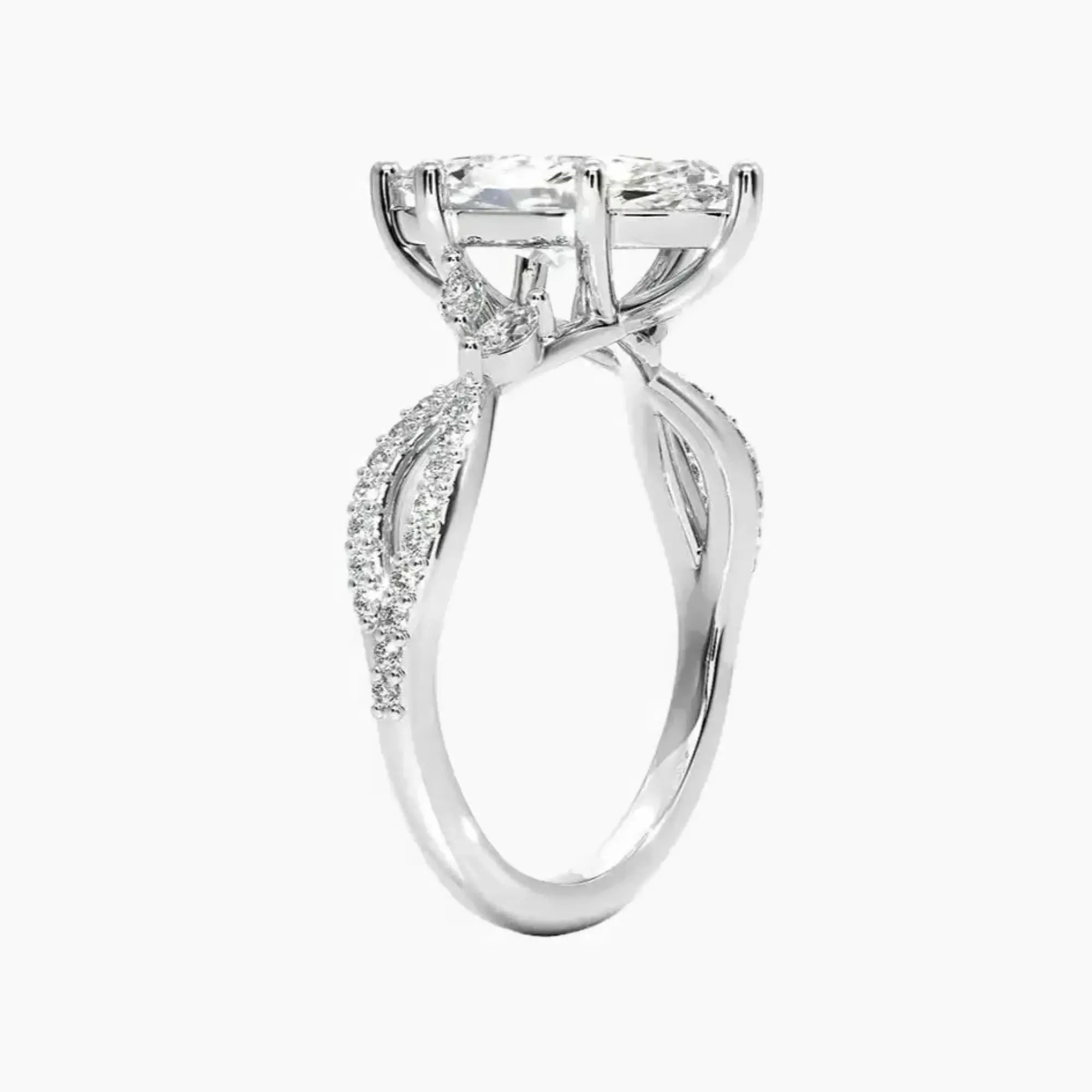 Amara Luxe Adorned Marquise Designer 2 Carat Lab Grown Diamond Engagement Ring in 14K Rose Gold