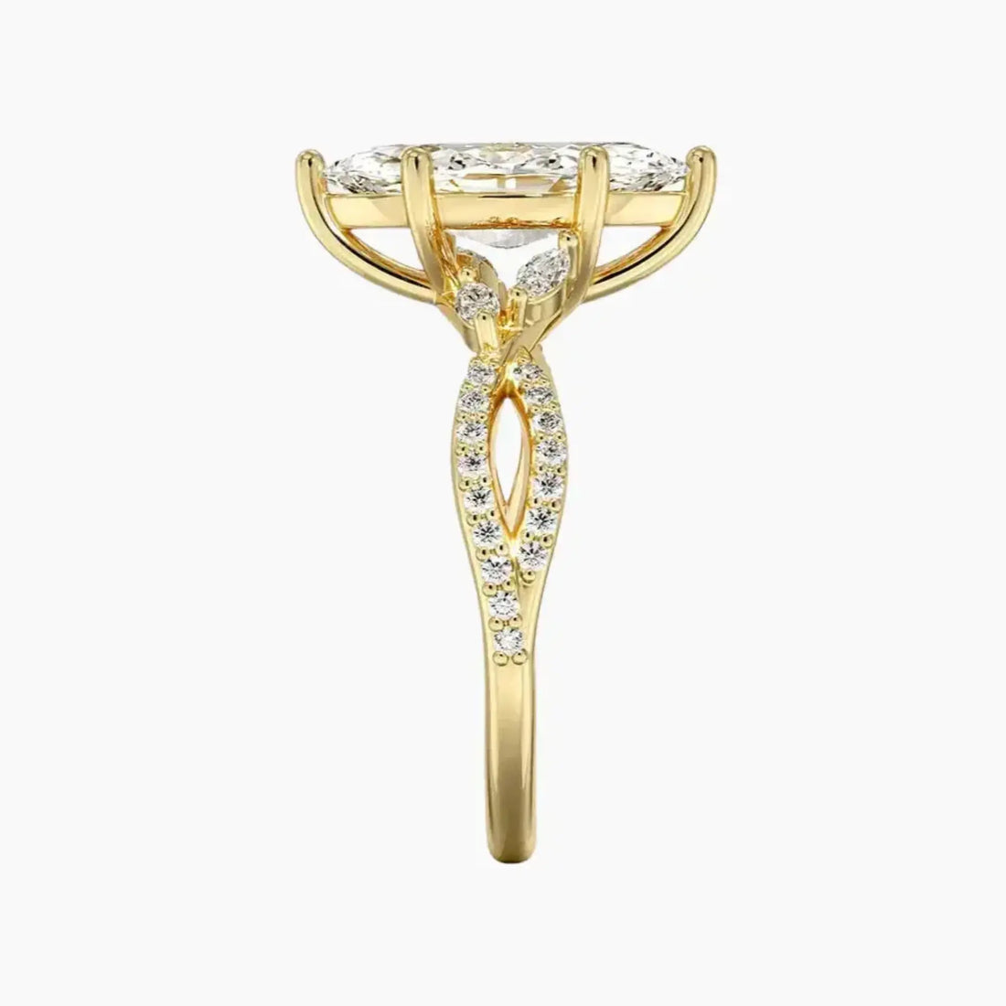 Amara Luxe Adorned Marquise Designer Diamond Ring Setting in 14K White Gold