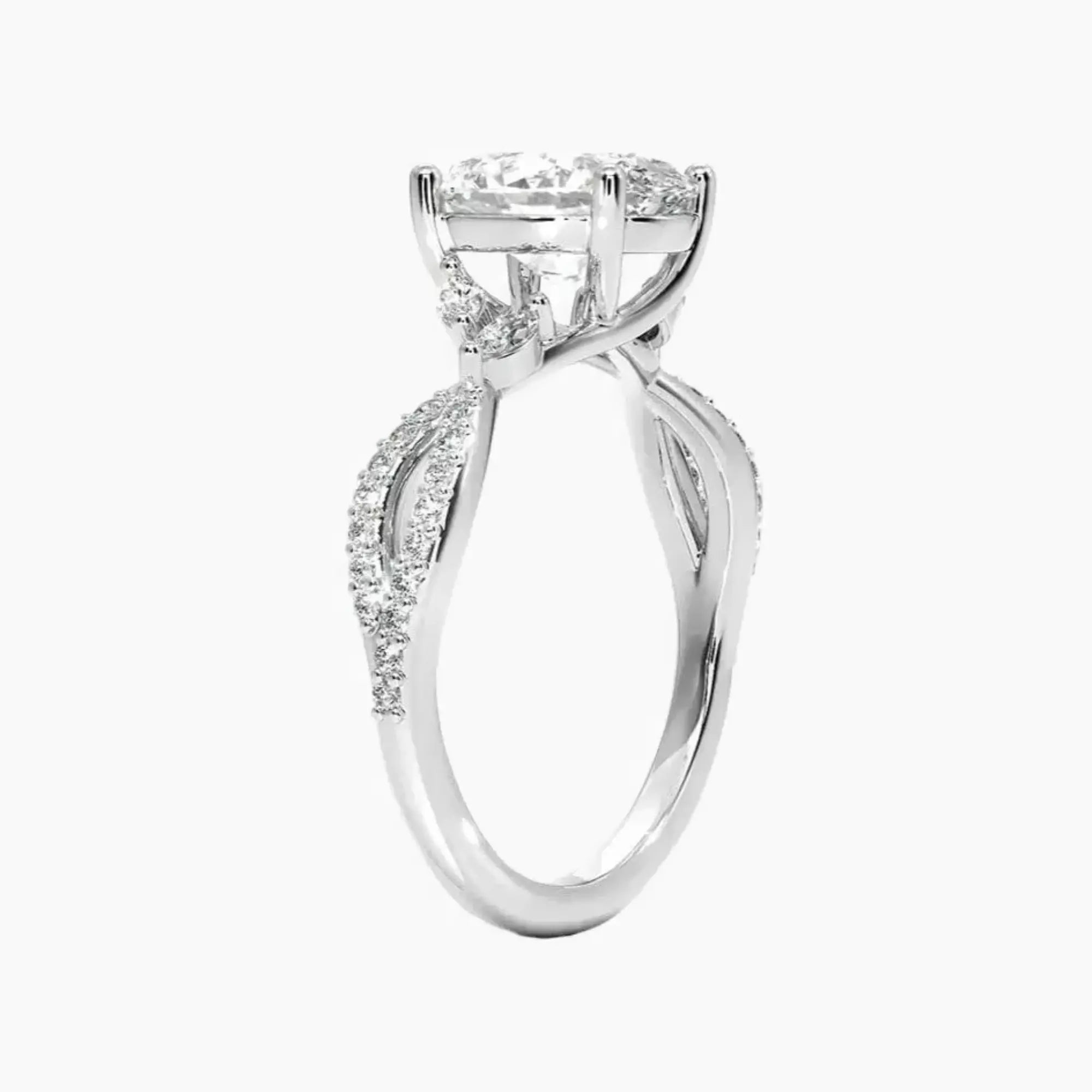 Amara Luxe Adorned Oval Designer Diamond Ring Setting in 14K Rose Gold