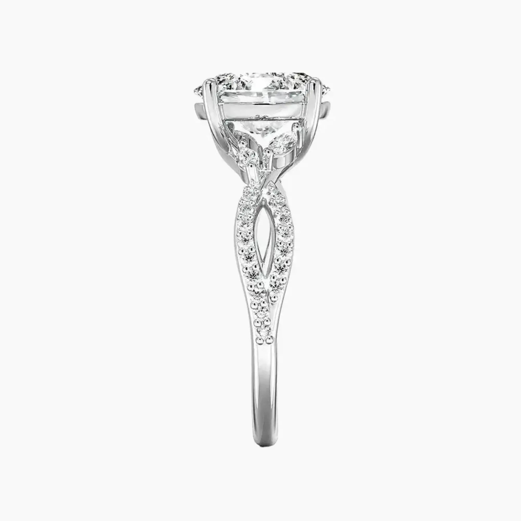 Amara Luxe Adorned Oval Designer 2.5 Carat Lab Grown Diamond Engagement Ring in 18K Rose Gold