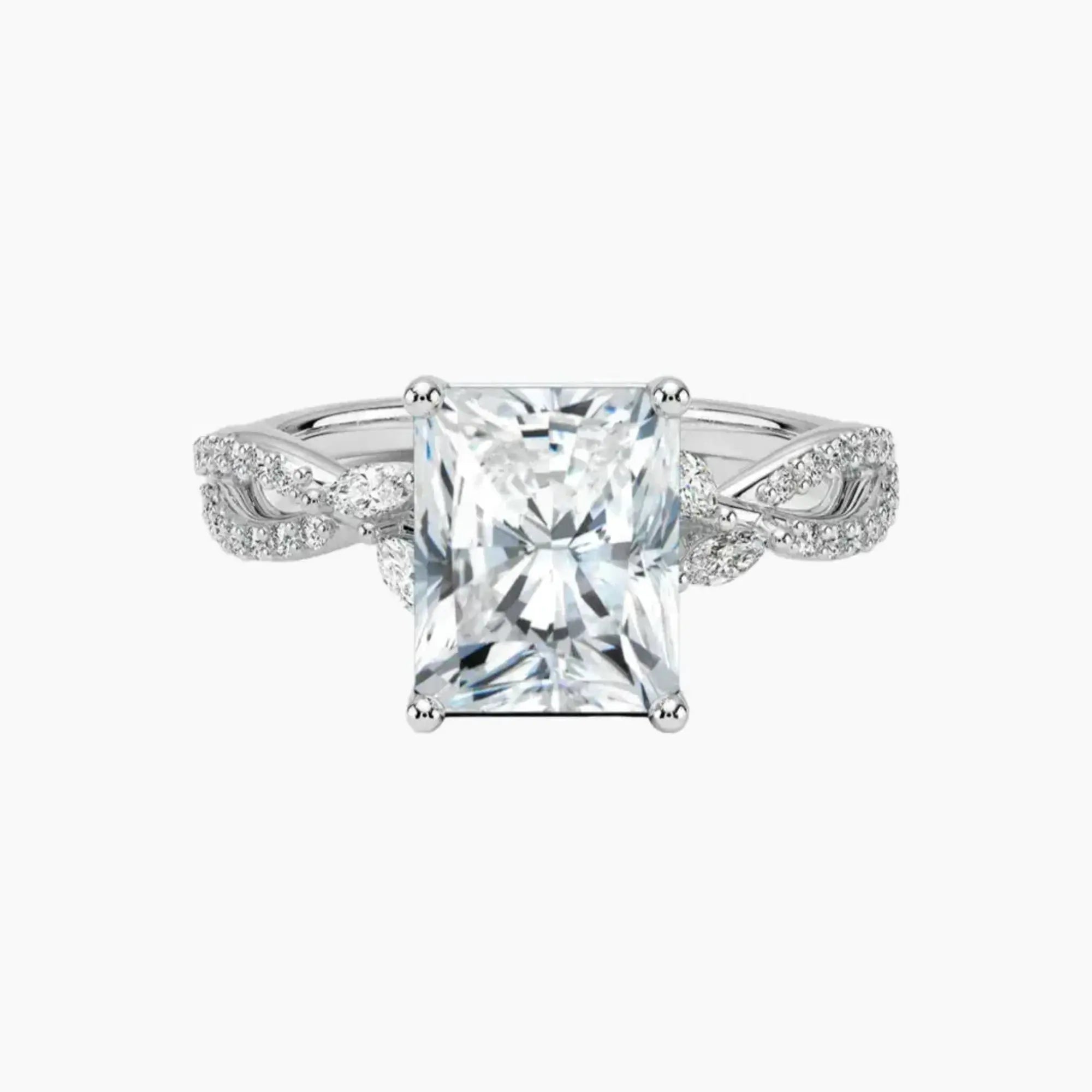Amara Luxe Adorned Radiant Designer 1.5 Carat Lab Grown Diamond Engagement Ring in 14K Yellow Gold
