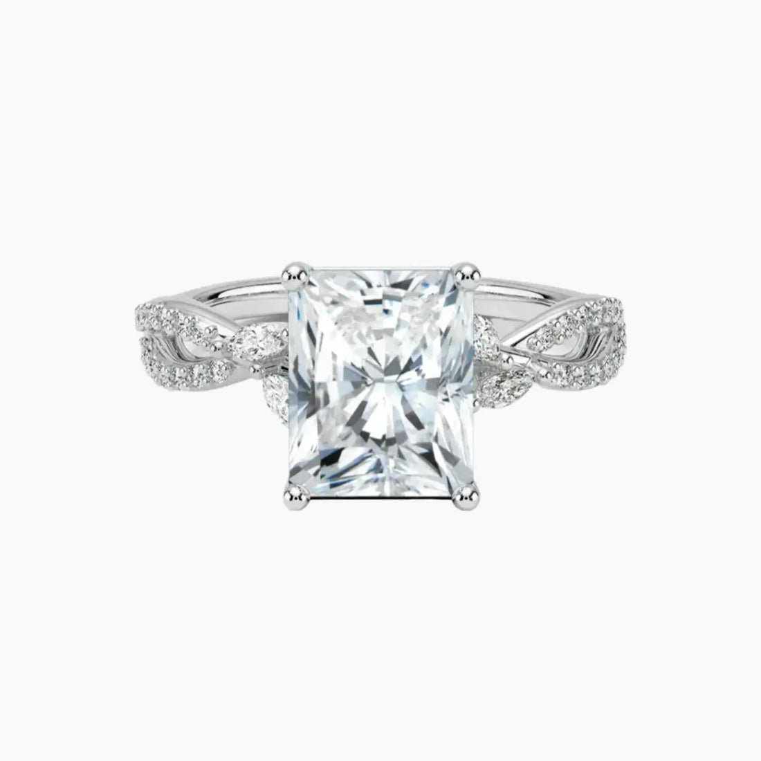 Amara Luxe Adorned Radiant Designer 1 Carat Lab Grown Diamond Engagement Ring in 14K Yellow Gold
