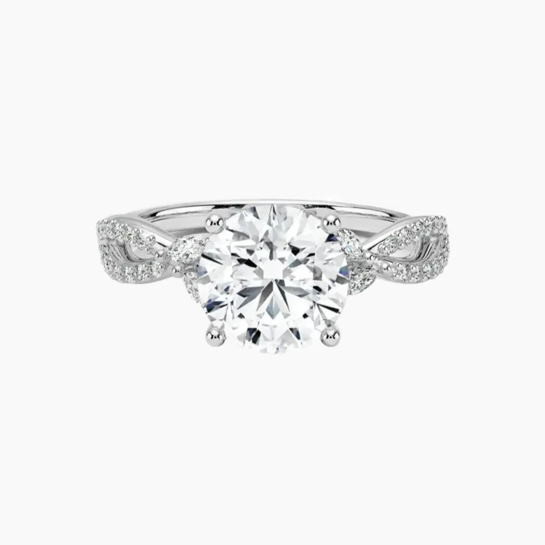 Amara Luxe Adorned Round Designer 2.5 Carat Lab Grown Diamond Engagement Ring in 18K Rose Gold