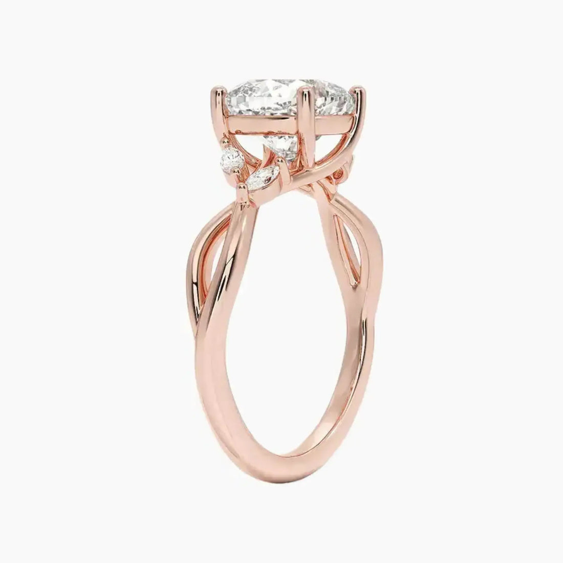 Amara Cushion Designer 3 Carat Lab Grown Diamond Engagement Ring in 18K White Gold