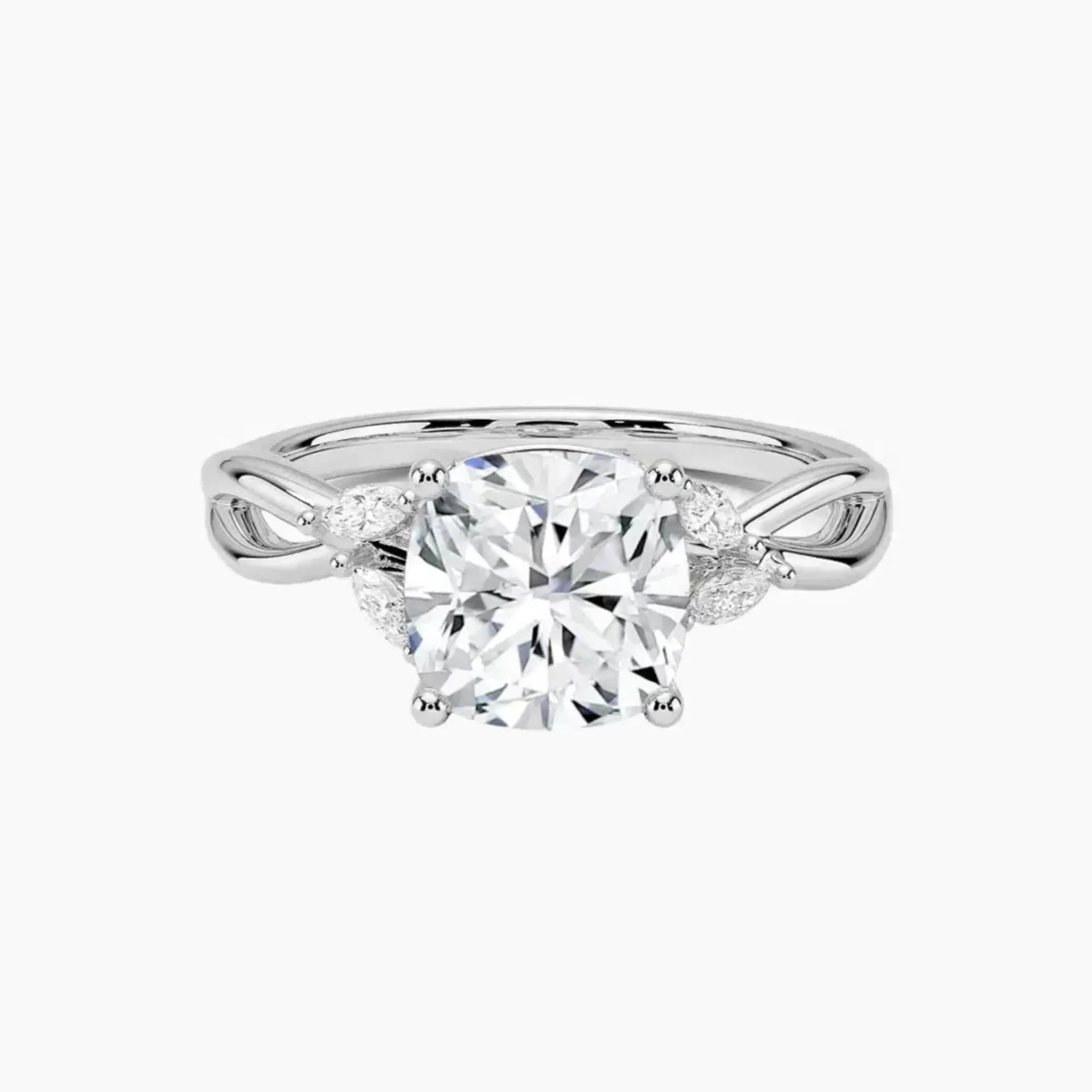 Amara Cushion Designer 1.5 Carat Lab Grown Diamond Engagement Ring in 14K Yellow Gold
