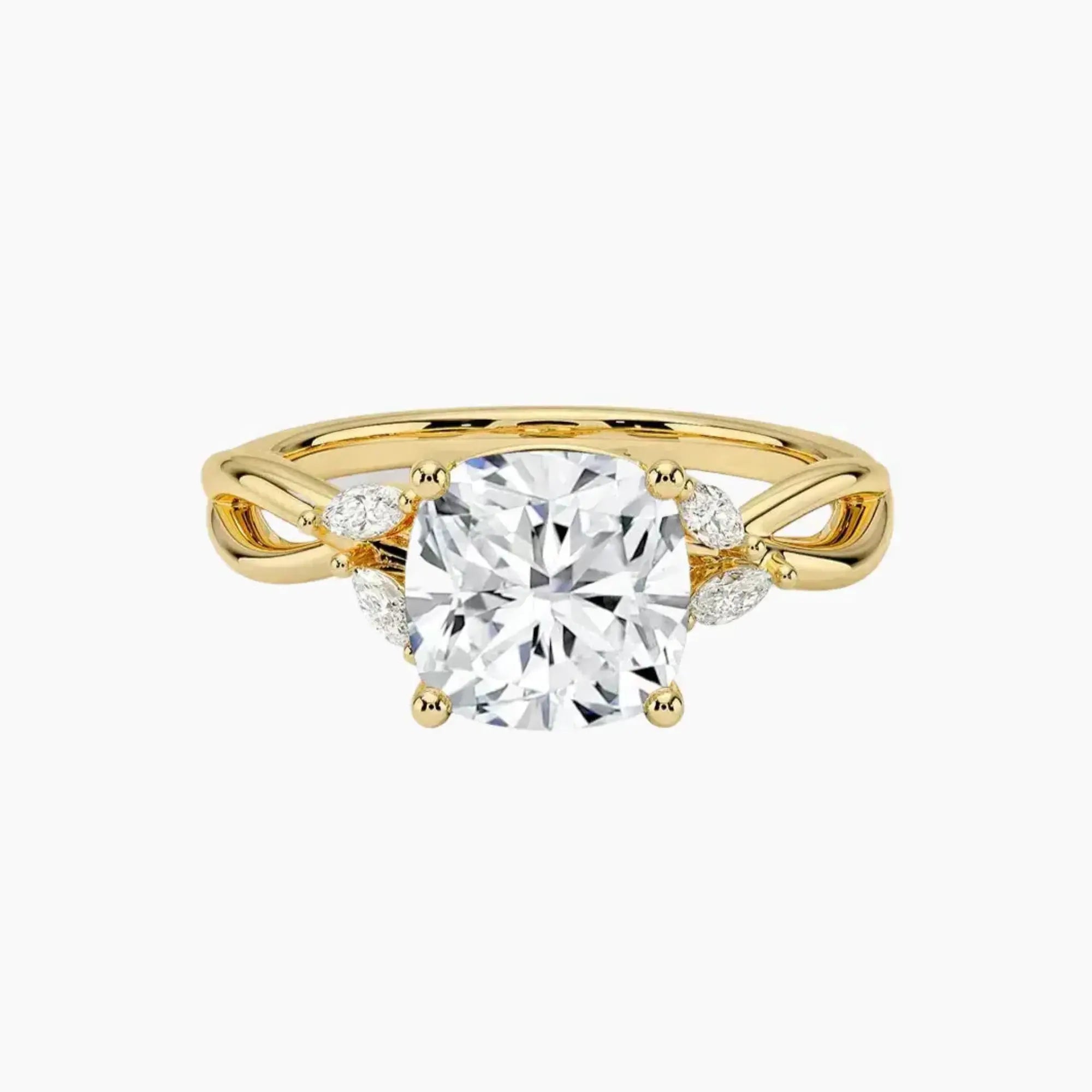 Amara Cushion Designer 2.5 Carat Lab Grown Diamond Engagement Ring in 14K Rose Gold