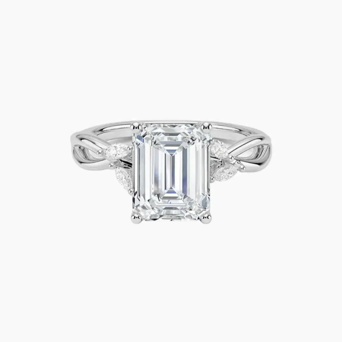 Amara Emerald Designer Diamond Ring Setting in 14K Yellow Gold
