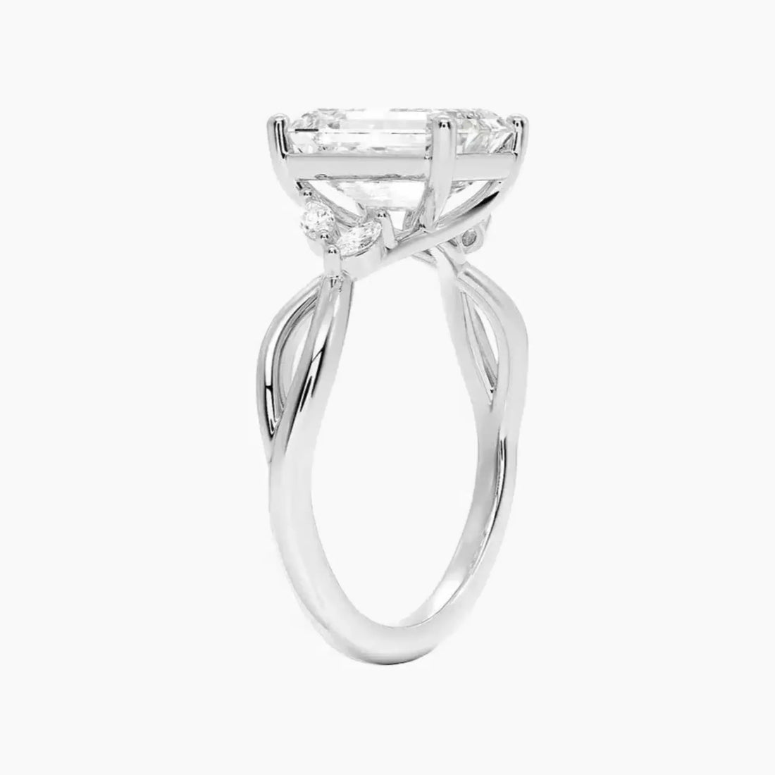 Amara Emerald Designer Diamond Ring Setting in 14K Yellow Gold