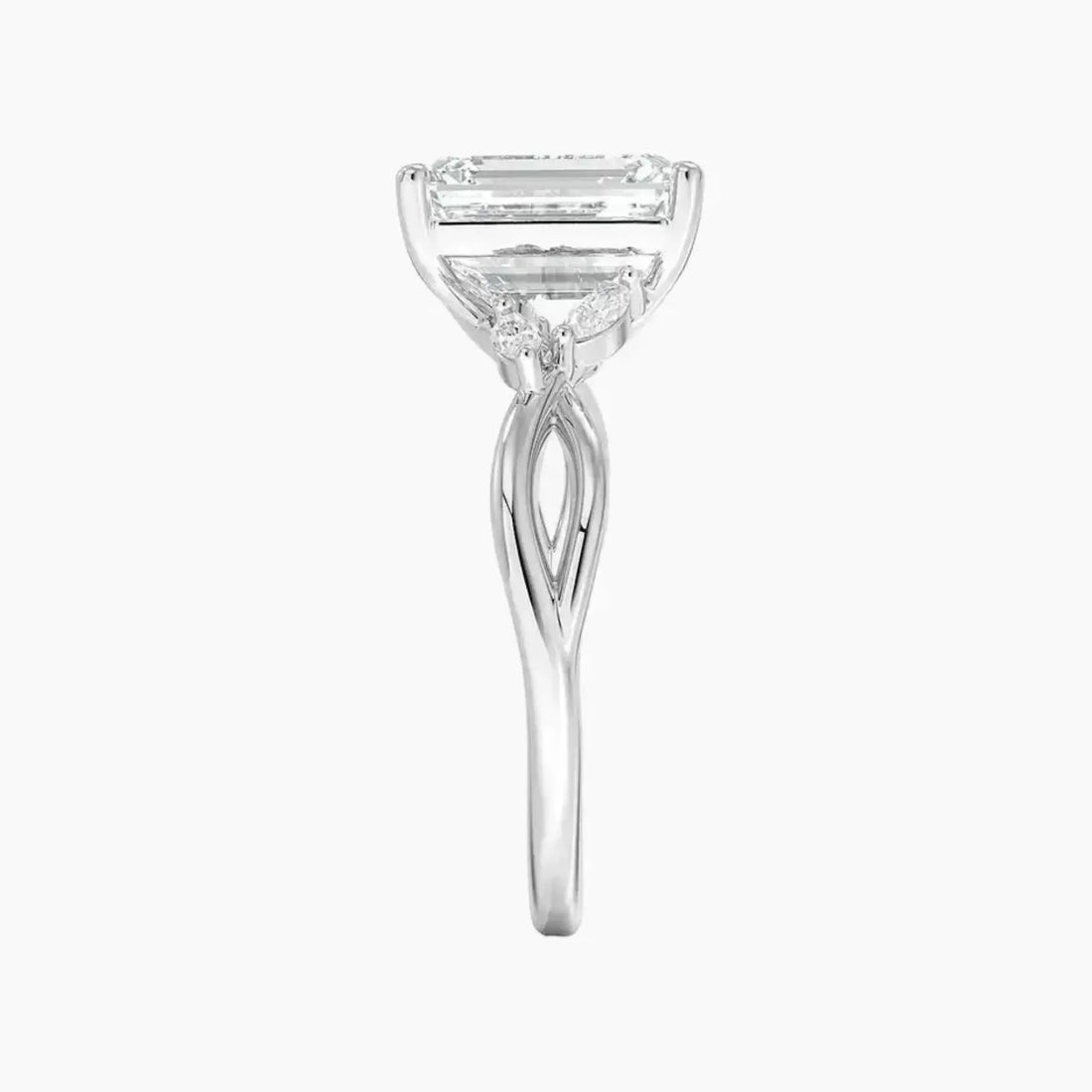 Amara Emerald Designer Diamond Ring Setting in 18K Rose Gold