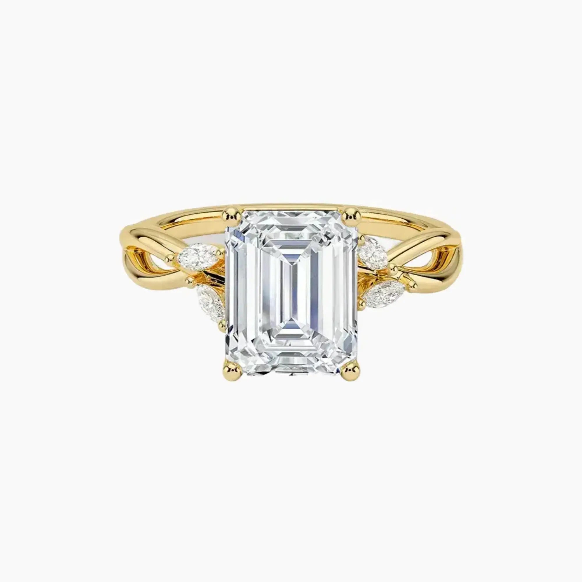 Amara Emerald Designer 1.5 Carat Lab Grown Diamond Engagement Ring in 14K Rose Gold