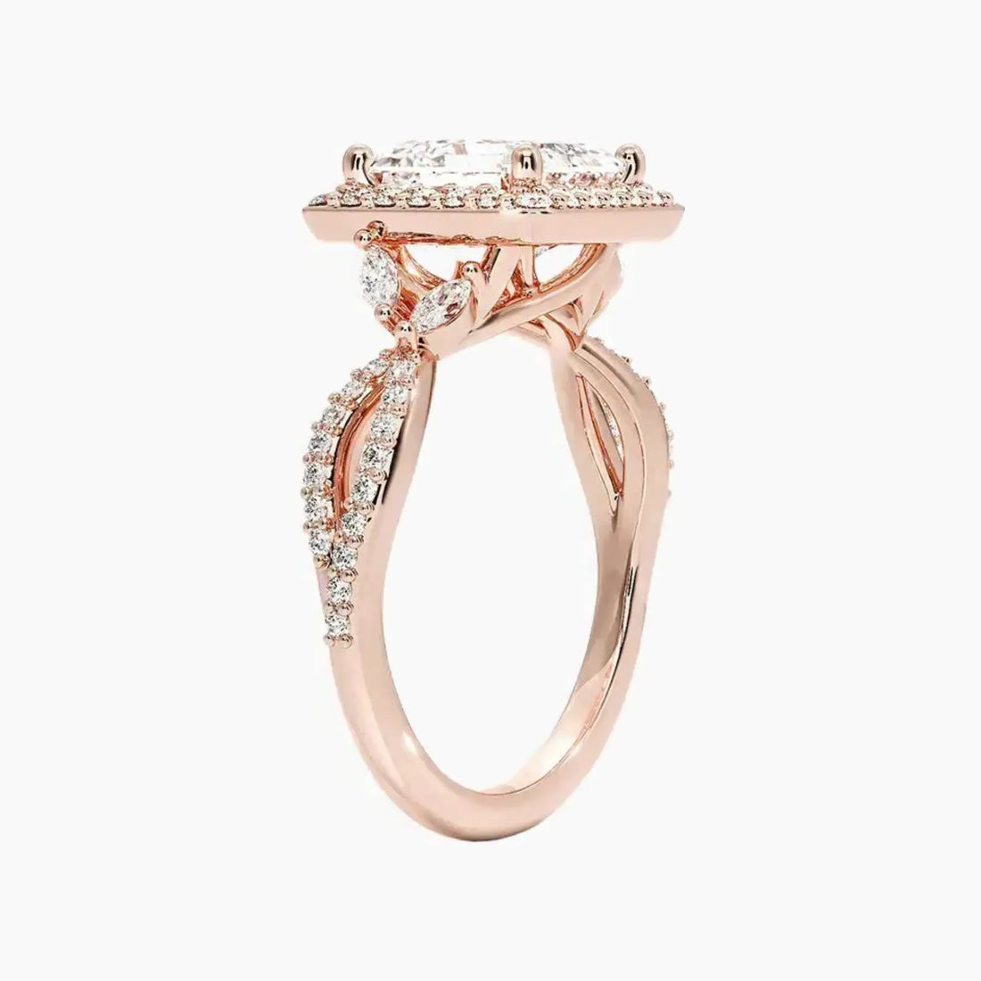 Nerissa Asscher Designer 1.5 Carat Lab Grown Diamond Engagement Ring in 18K White Gold