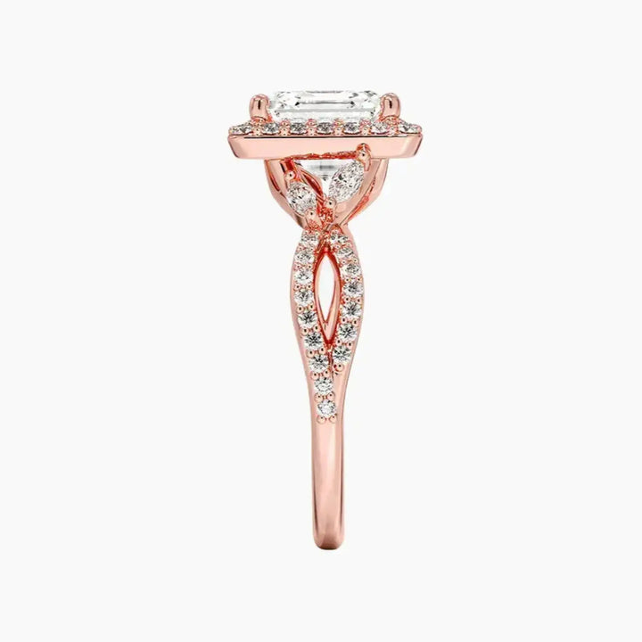 Nerissa Asscher Designer 3 Carat Lab Grown Diamond Engagement Ring in 18K White Gold