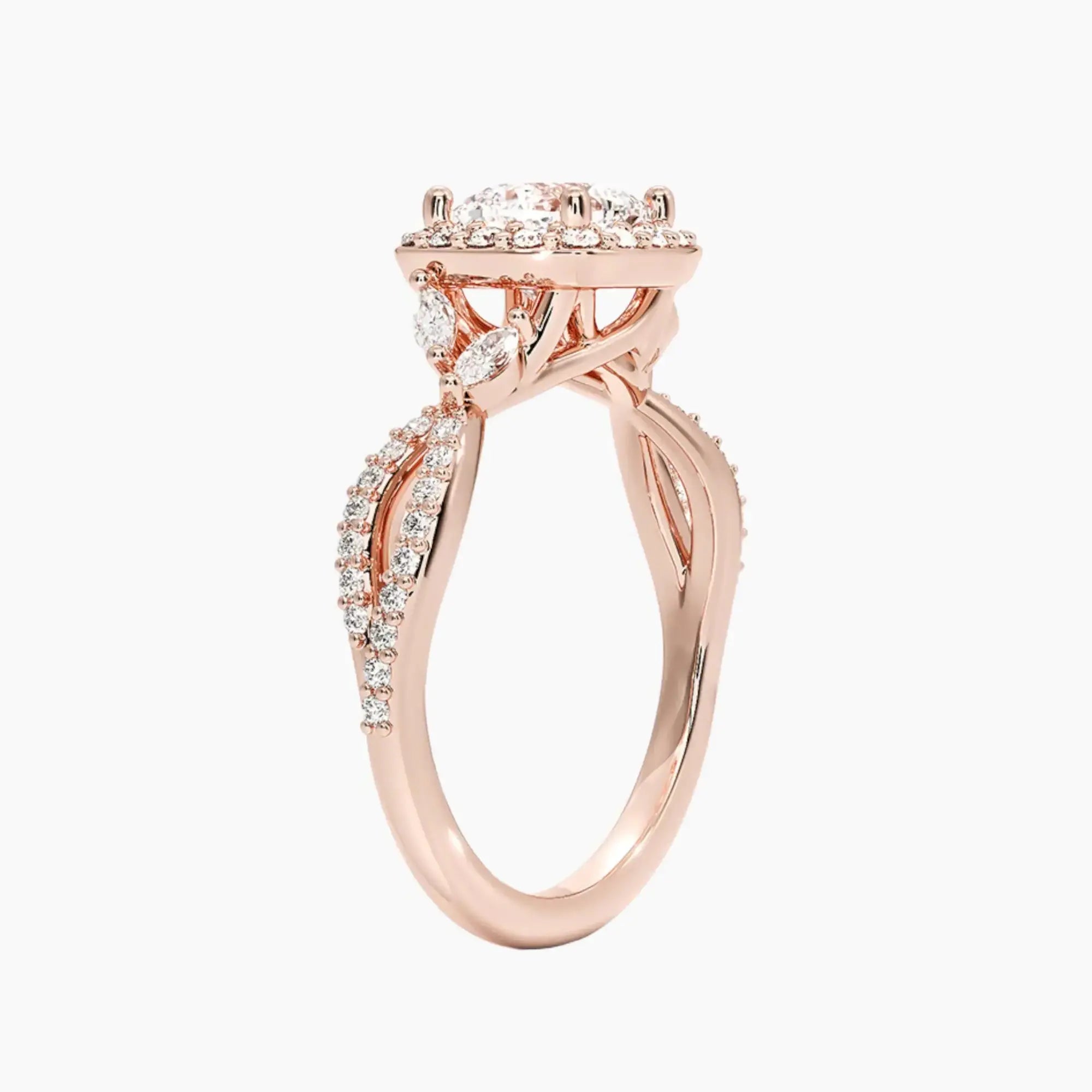 Nerissa Cushion Designer 1 Carat Lab Grown Diamond Engagement Ring in 18K Yellow Gold