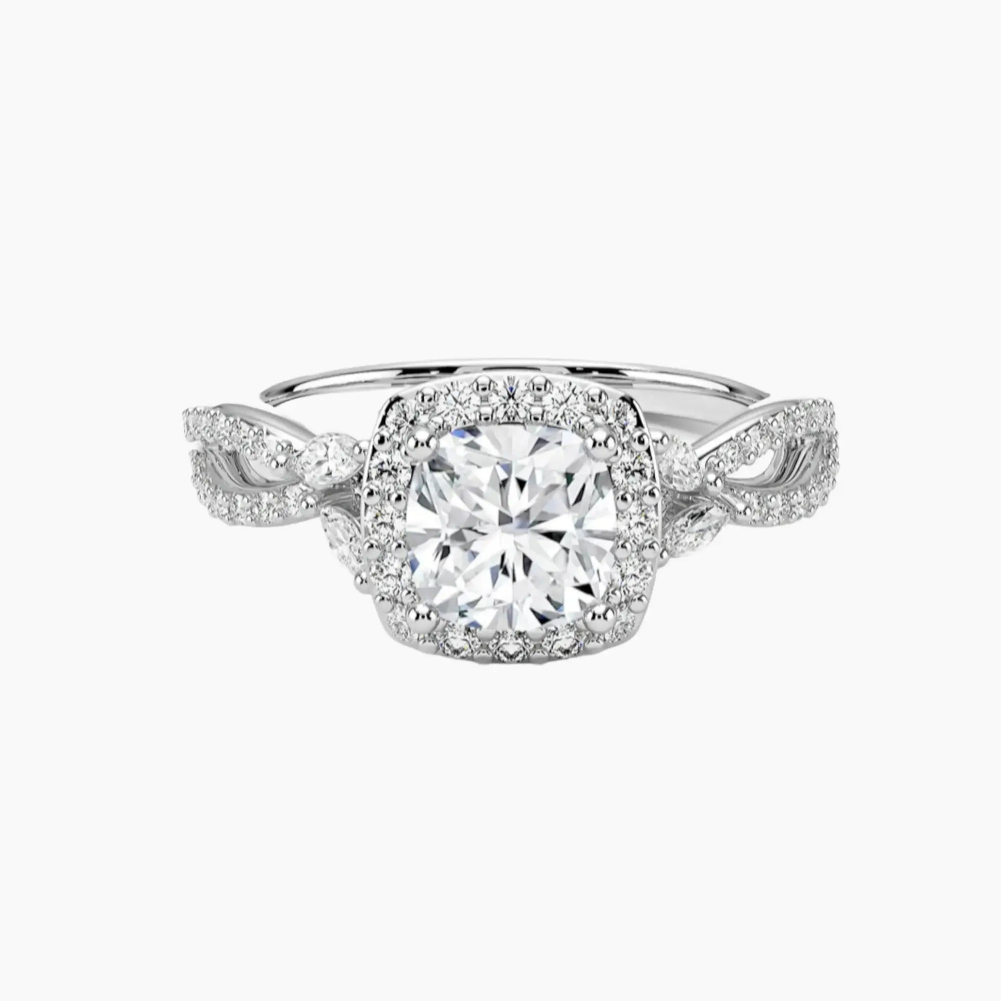 Nerissa Cushion Designer 1 Carat Lab Grown Diamond Engagement Ring in 18K Yellow Gold