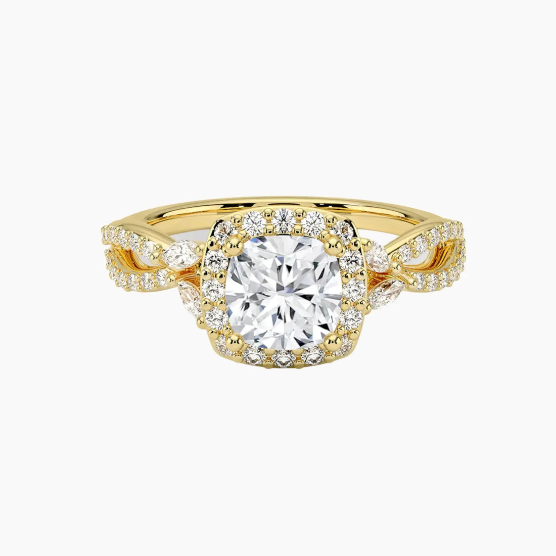Nerissa Cushion Designer Diamond Ring Setting in 14K Rose Gold