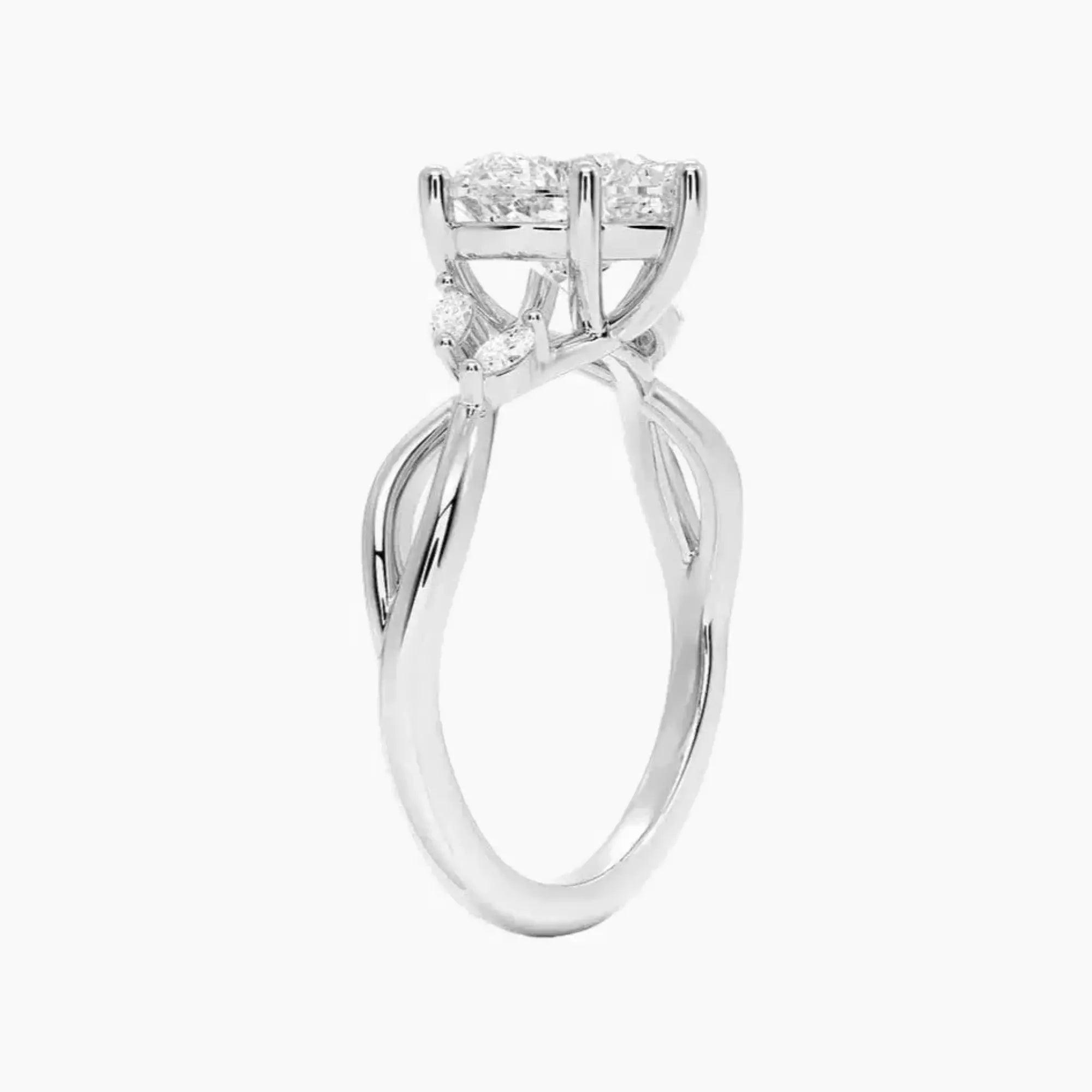 Amara Heart Designer 2.5 Carat Lab Grown Diamond Engagement Ring in 14K Yellow Gold
