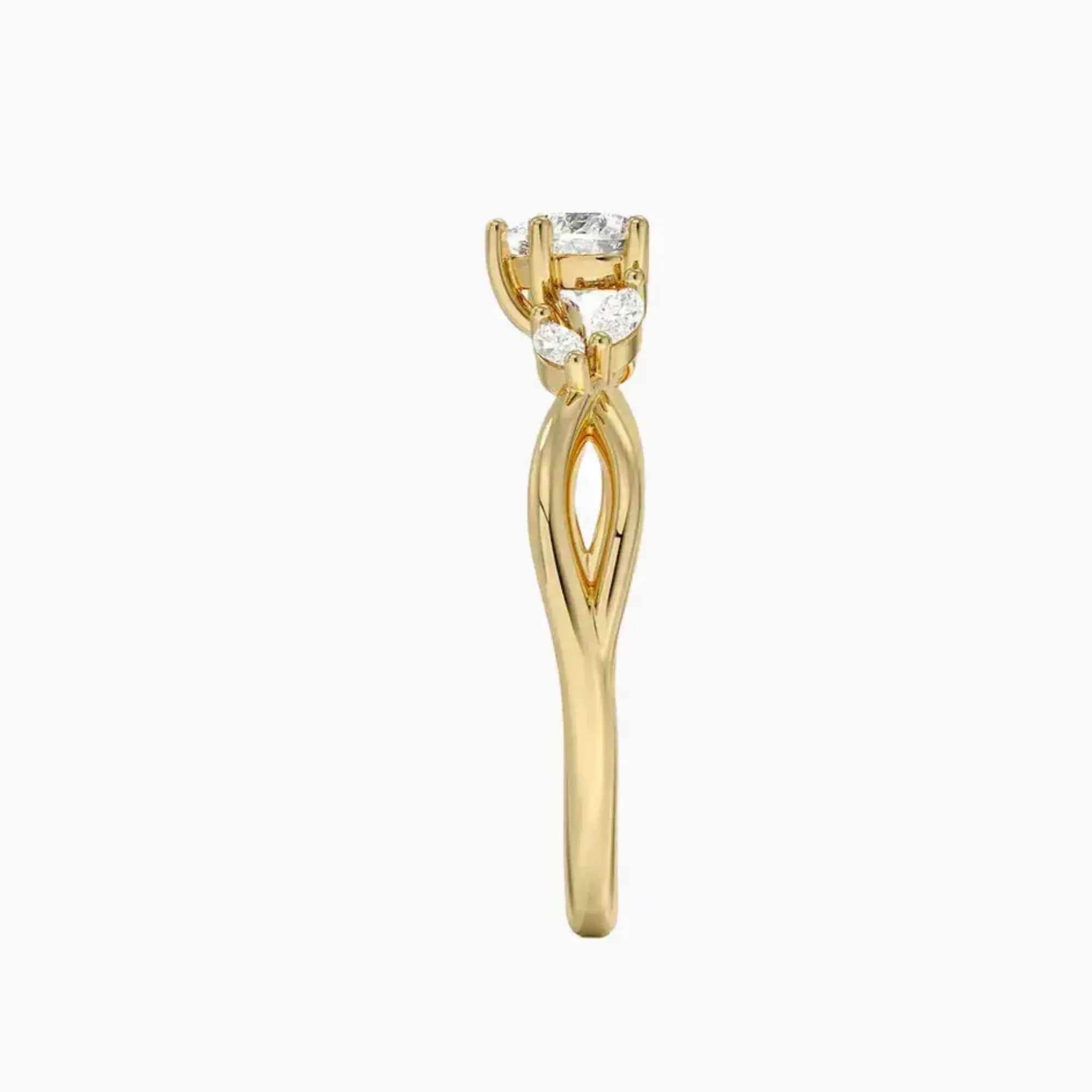 Amara Heart Designer Diamond Ring Setting in 18K Rose Gold