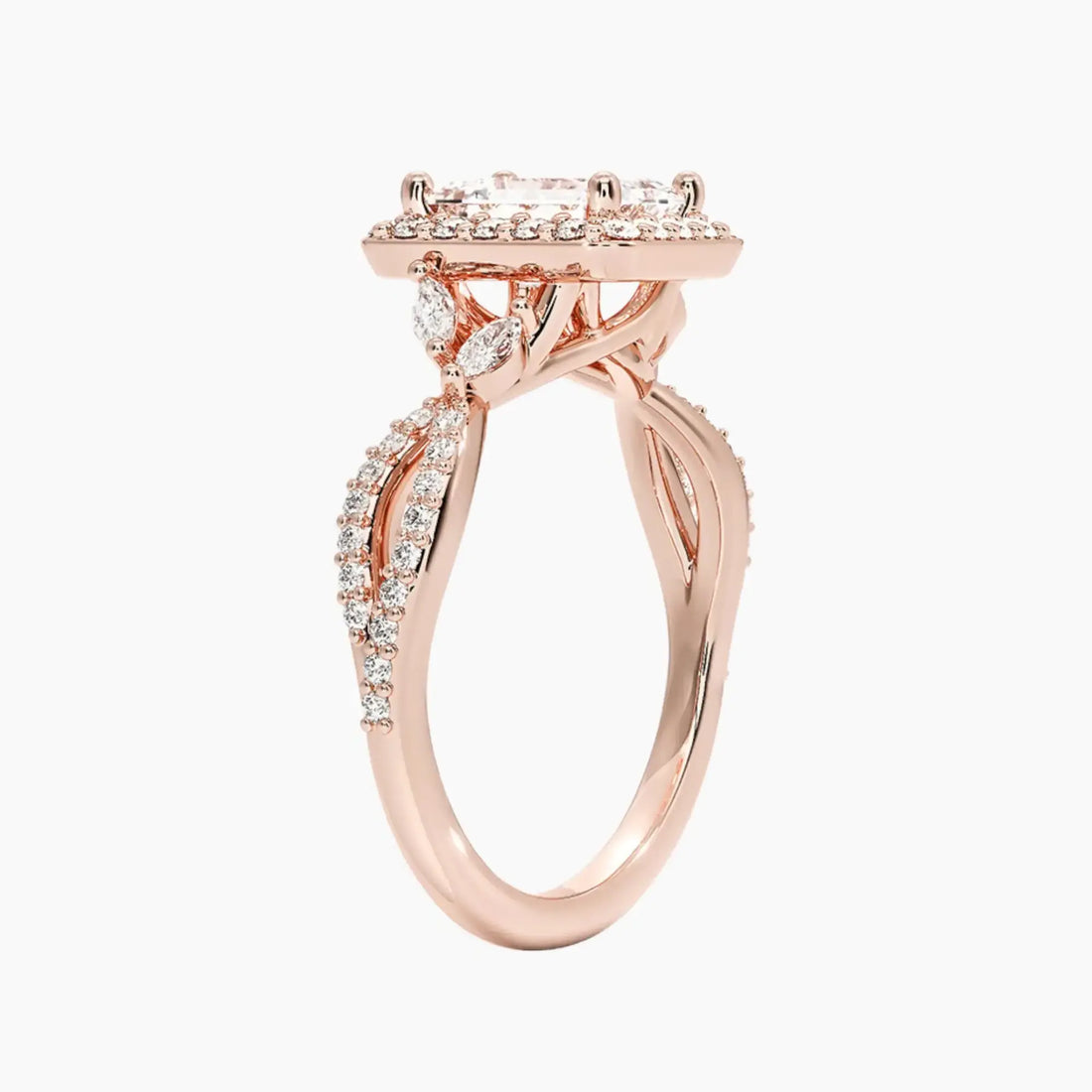 Nerissa Emerald Designer 1.5 Carat Lab Grown Diamond Engagement Ring in 14K Yellow Gold