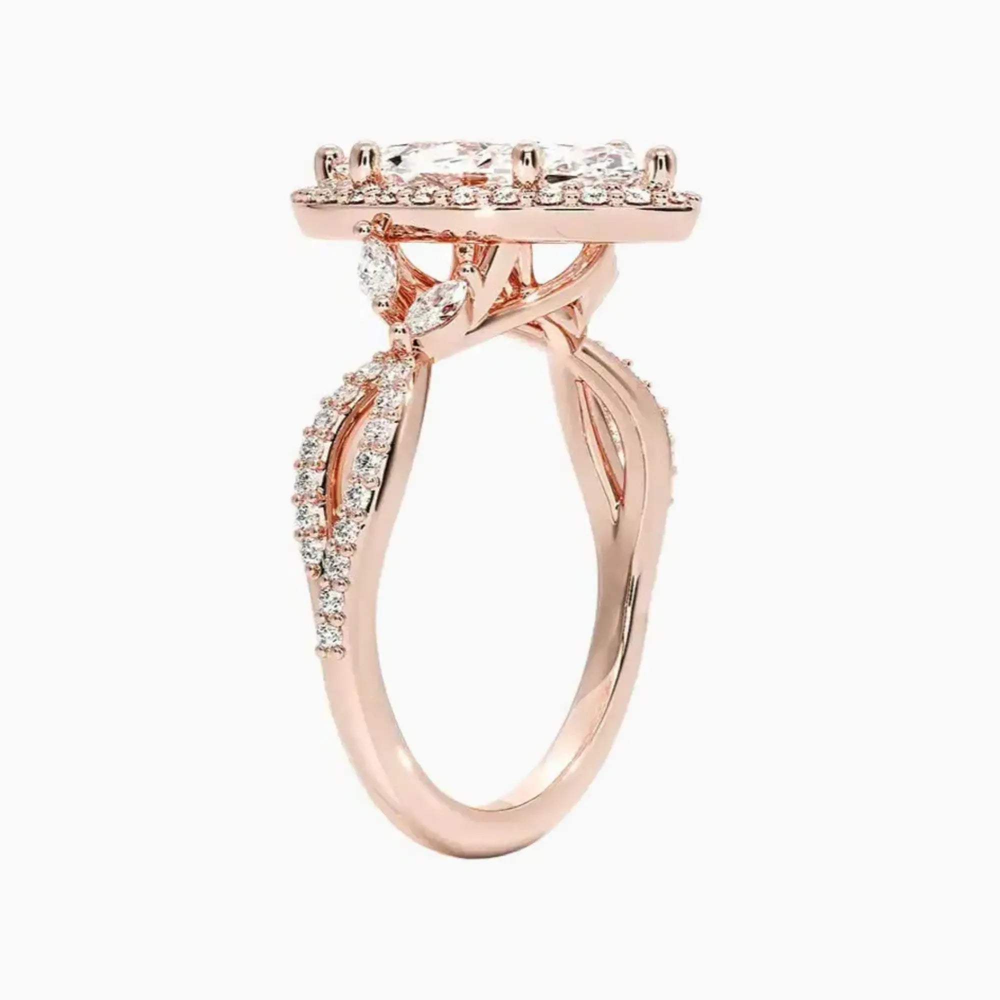Nerissa Marquise Designer 2 Carat Lab Grown Diamond Engagement Ring in 14K White Gold