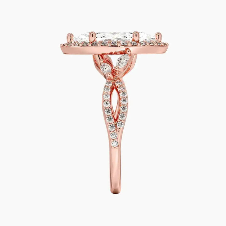 Nerissa Marquise Designer 3 Carat Lab Grown Diamond Engagement Ring in 14K White Gold