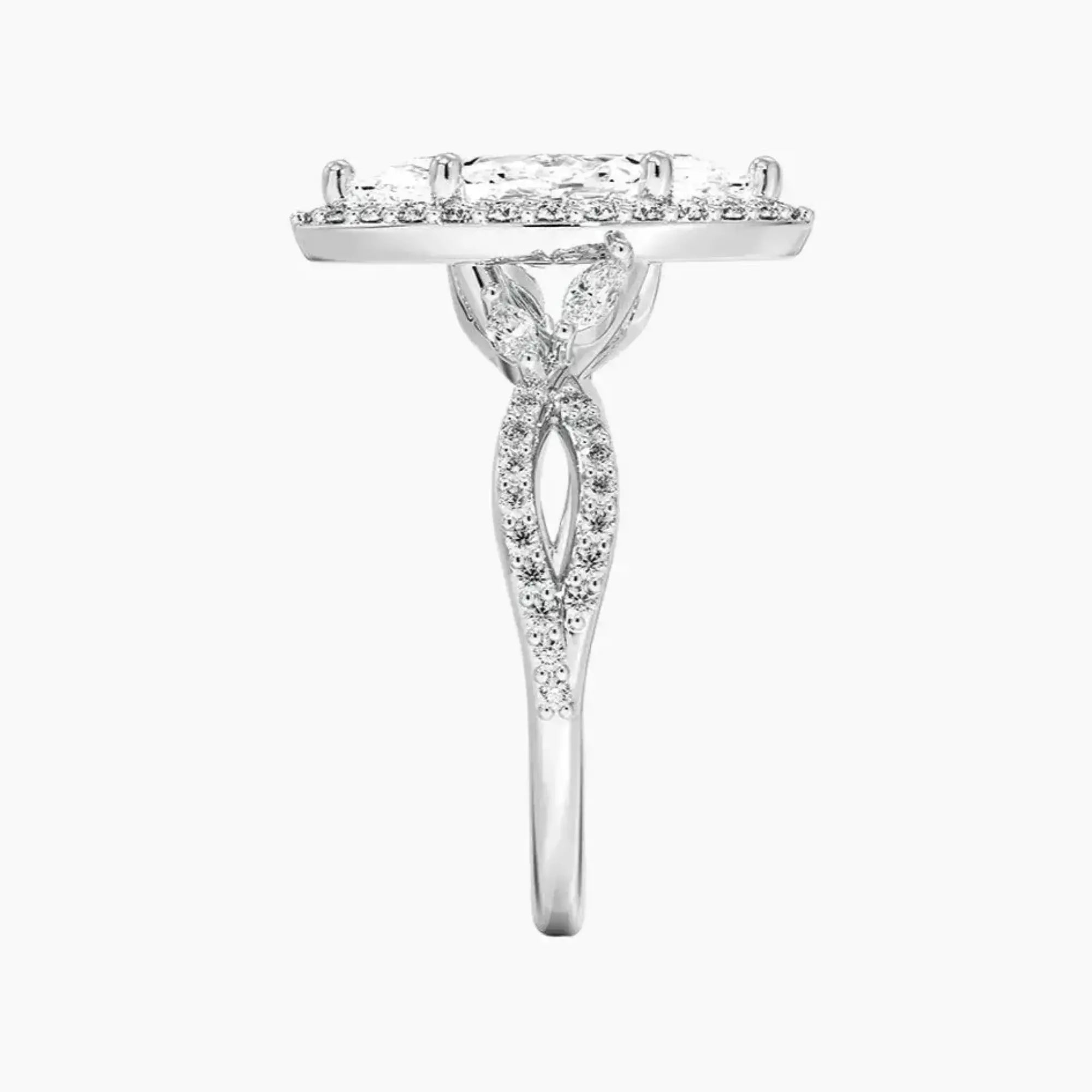 Nerissa Marquise Designer 2 Carat Lab Grown Diamond Engagement Ring in 18K White Gold