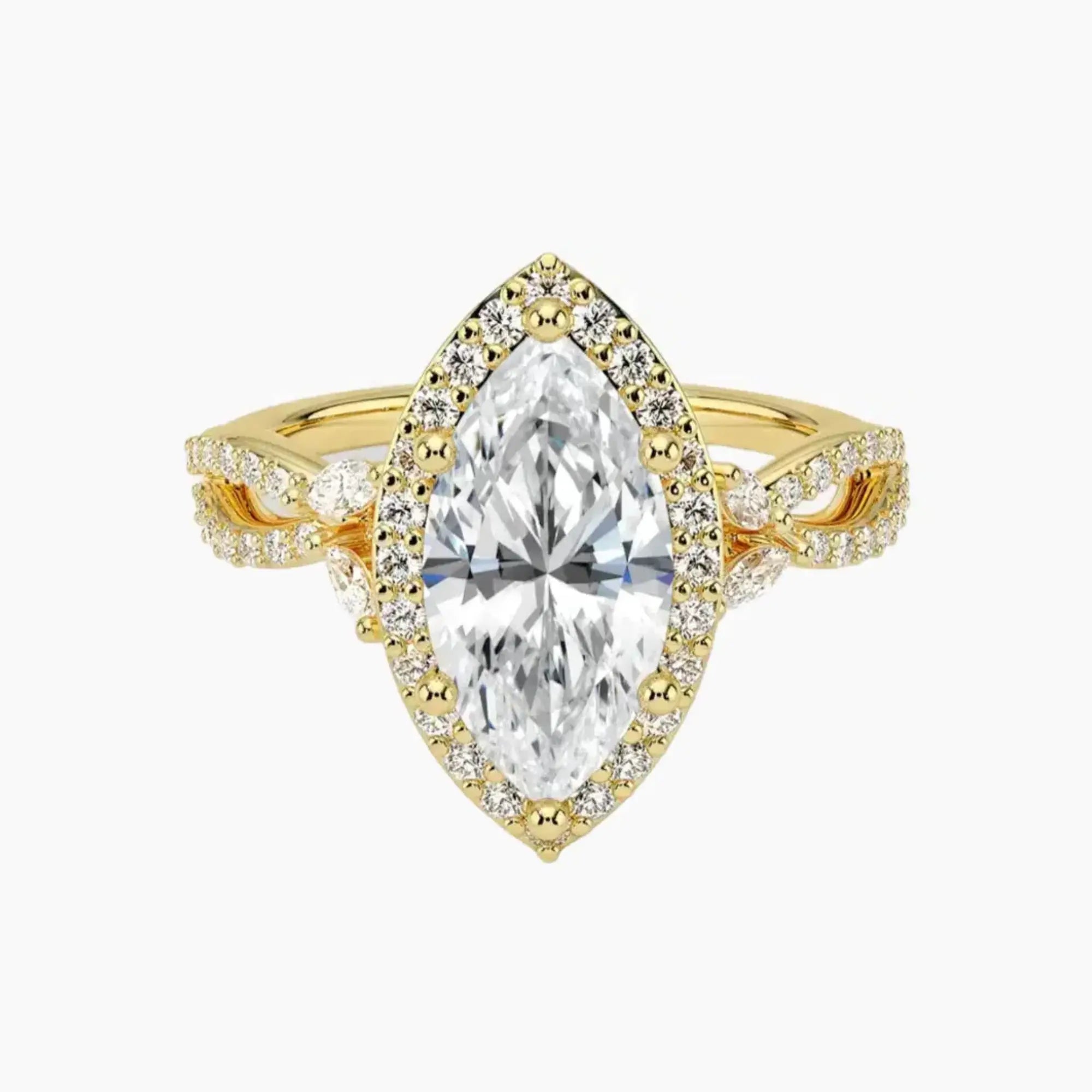 Nerissa Marquise Designer 2.5 Carat Lab Grown Diamond Engagement Ring in 18K Rose Gold