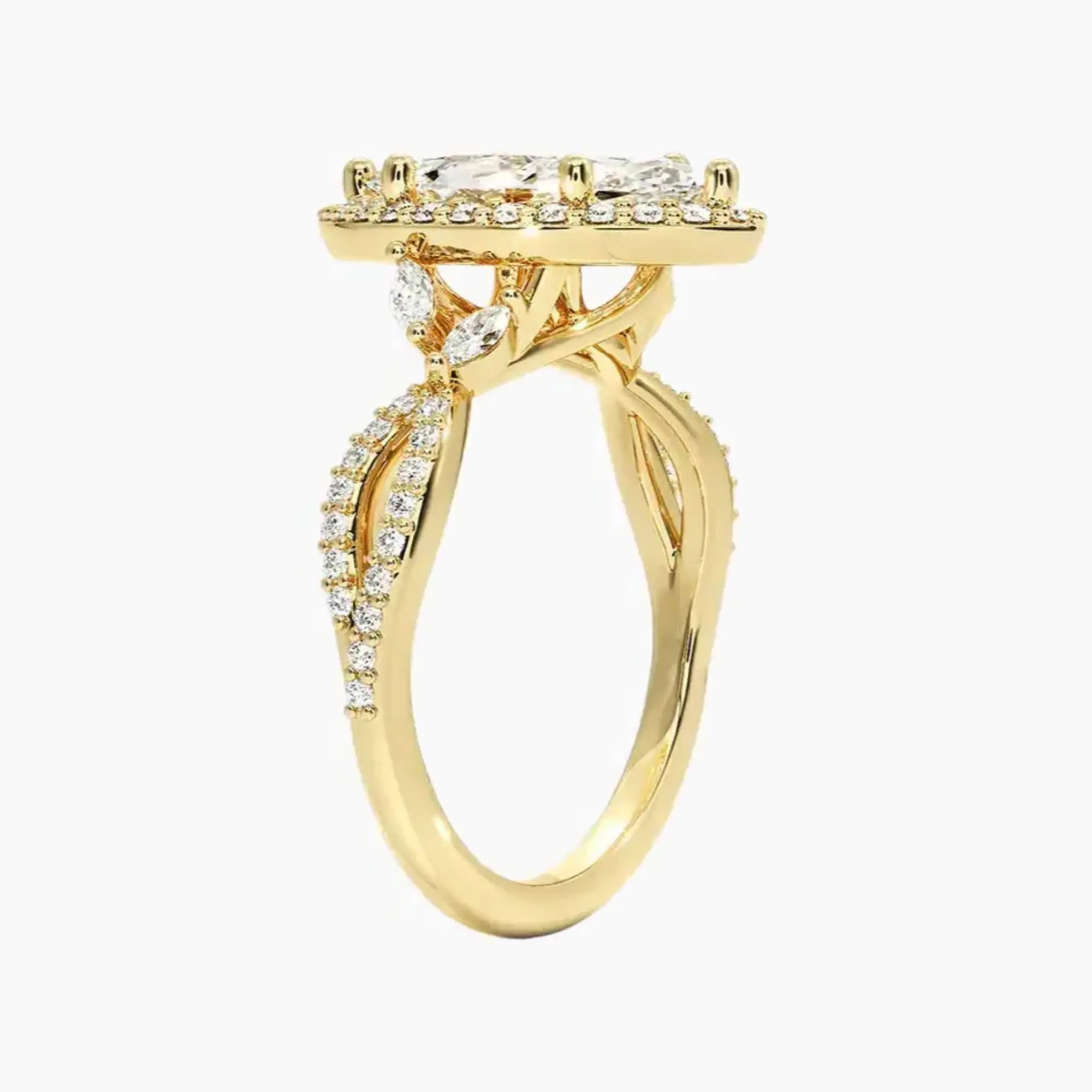 Nerissa Marquise Designer Diamond Ring Setting in 14K Rose Gold