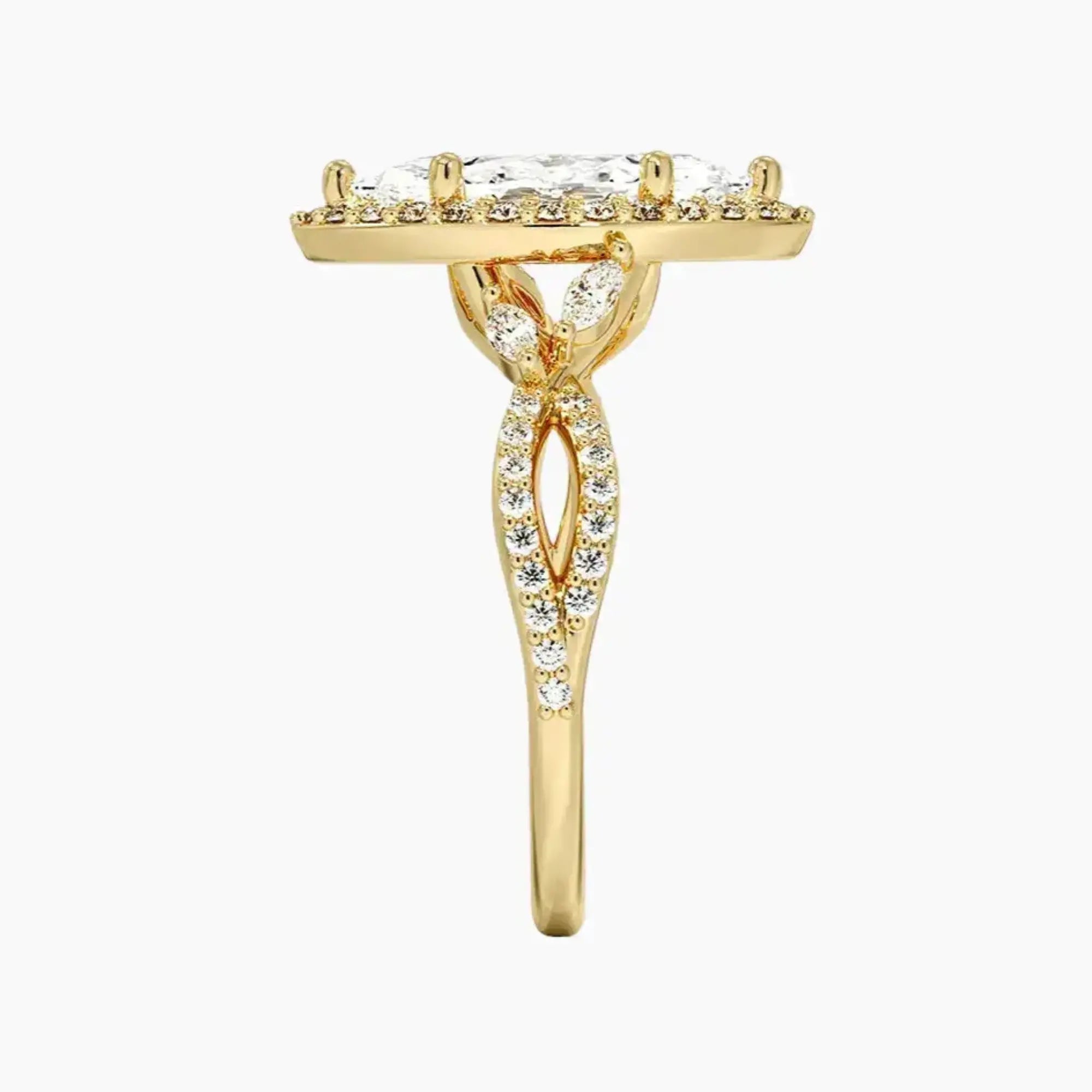 Nerissa Marquise Designer 1.5 Carat Lab Grown Diamond Engagement Ring in 18K Rose Gold