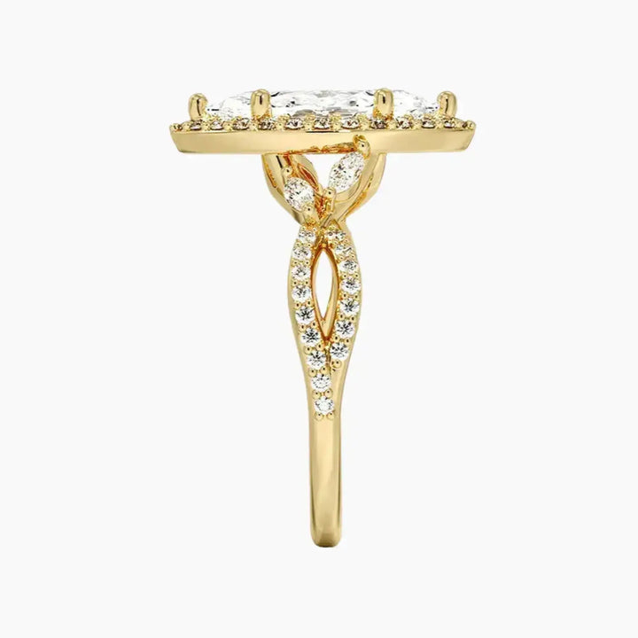Nerissa Marquise Designer 3 Carat Lab Grown Diamond Engagement Ring in 14K Rose Gold