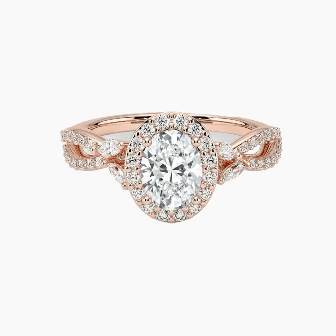 Nerissa Oval Designer Diamond Ring Setting in 18K Yellow Gold