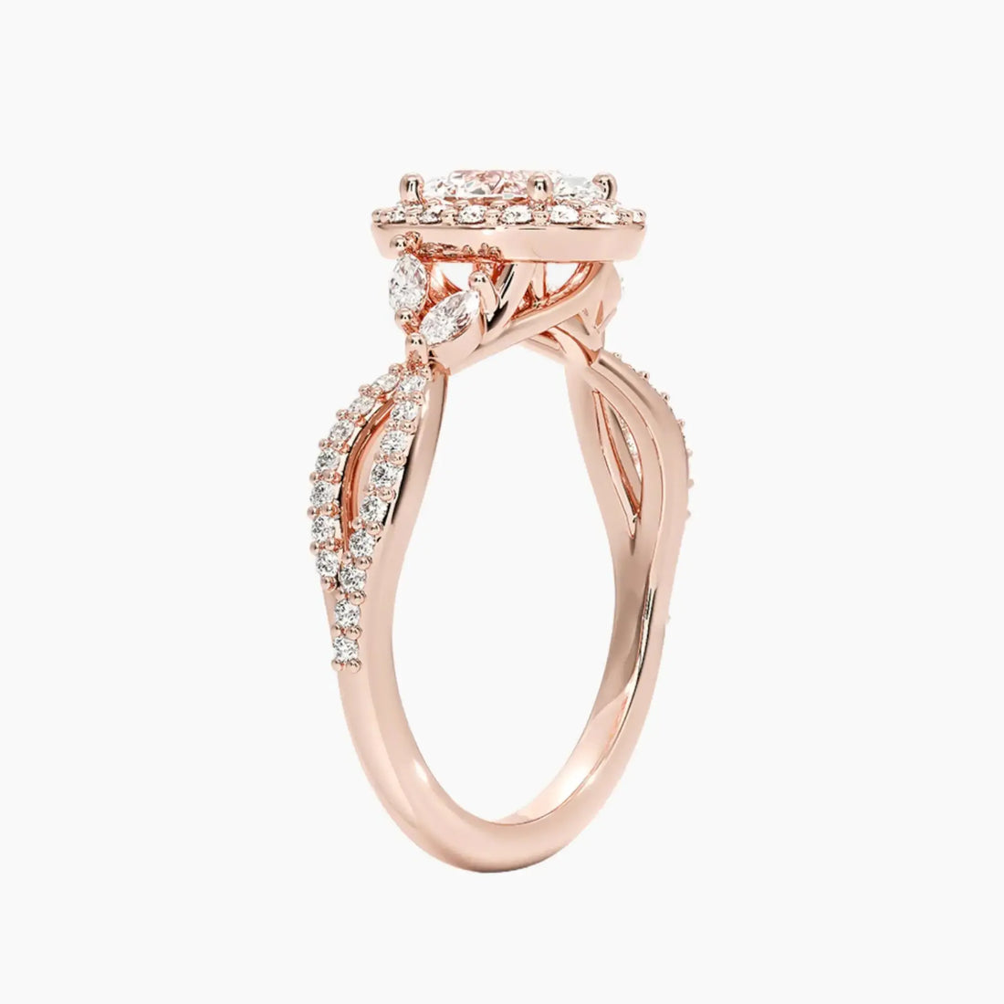 Nerissa Oval Designer Diamond Ring Setting in 18K White Gold
