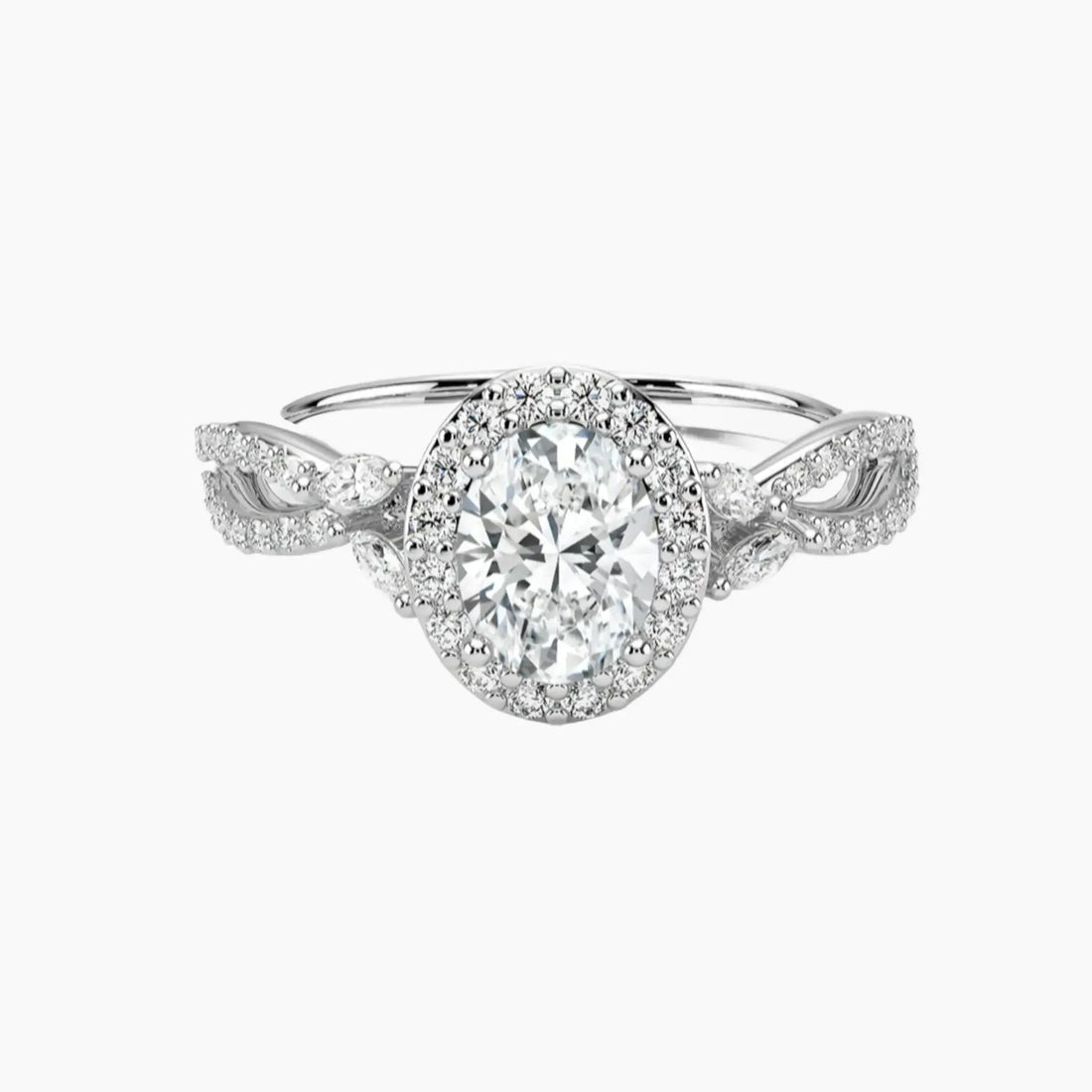 Nerissa Oval Designer 3 Carat Lab Grown Diamond Engagement Ring in 18K Rose Gold