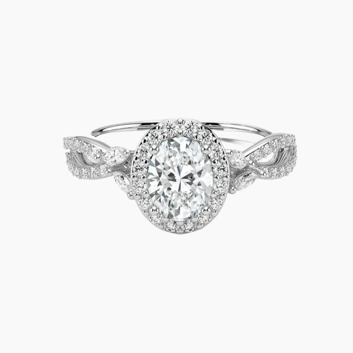 Nerissa Oval Designer 2 Carat Lab Grown Diamond Engagement Ring in 14K White Gold