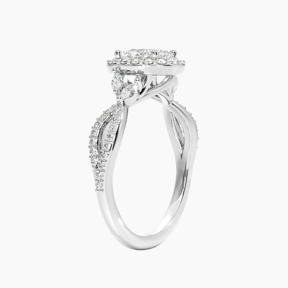 Nerissa Oval Designer Diamond Ring Setting in 14K Rose Gold