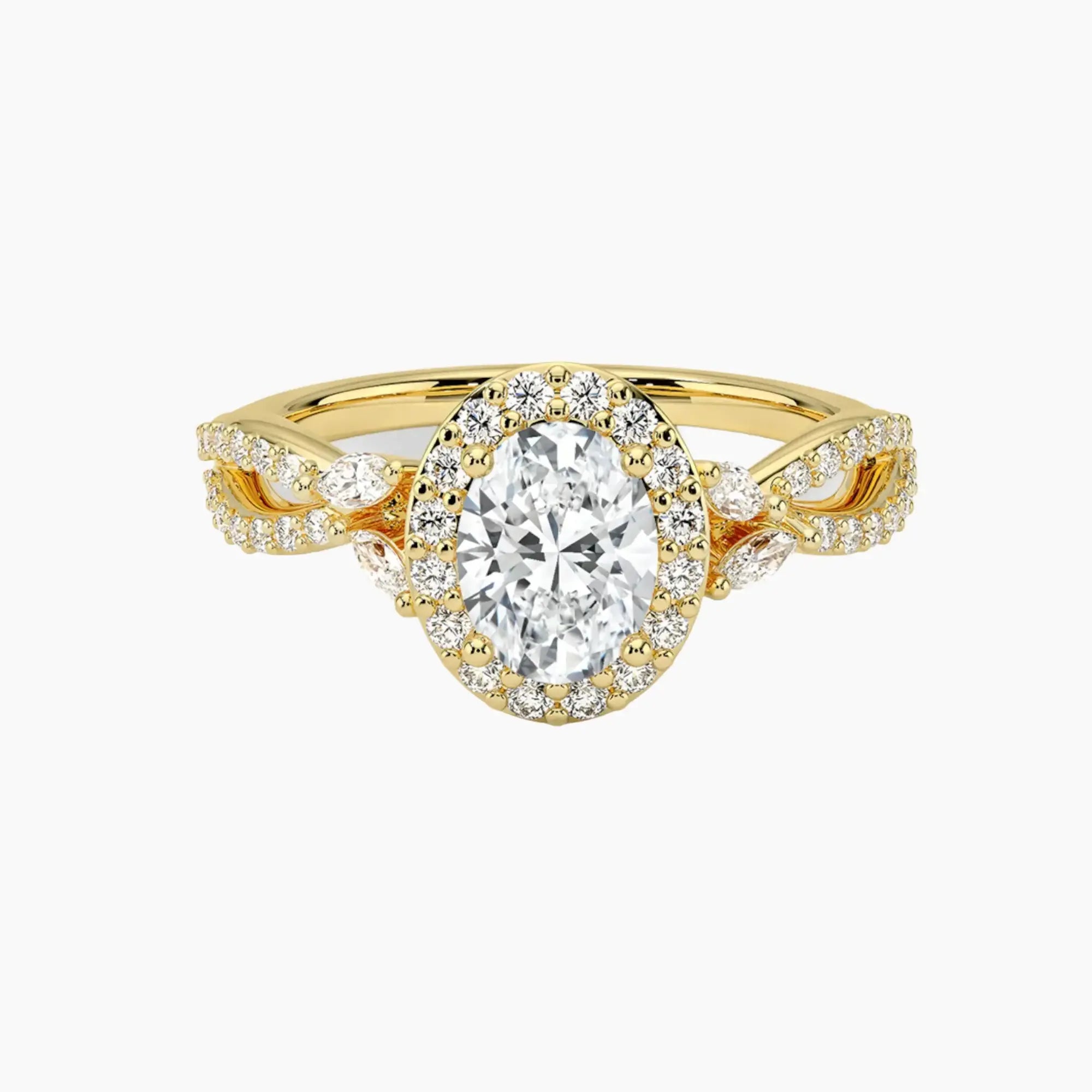 Nerissa Oval Designer 2 Carat Lab Grown Diamond Engagement Ring in 18K Rose Gold