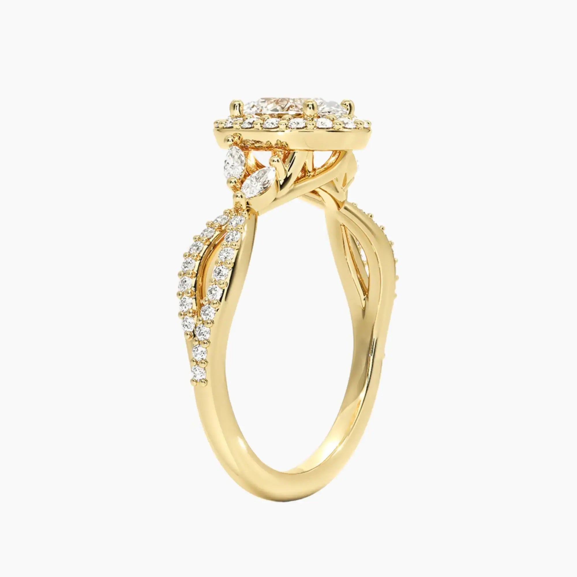 Nerissa Oval Designer Diamond Ring Setting in 18K White Gold