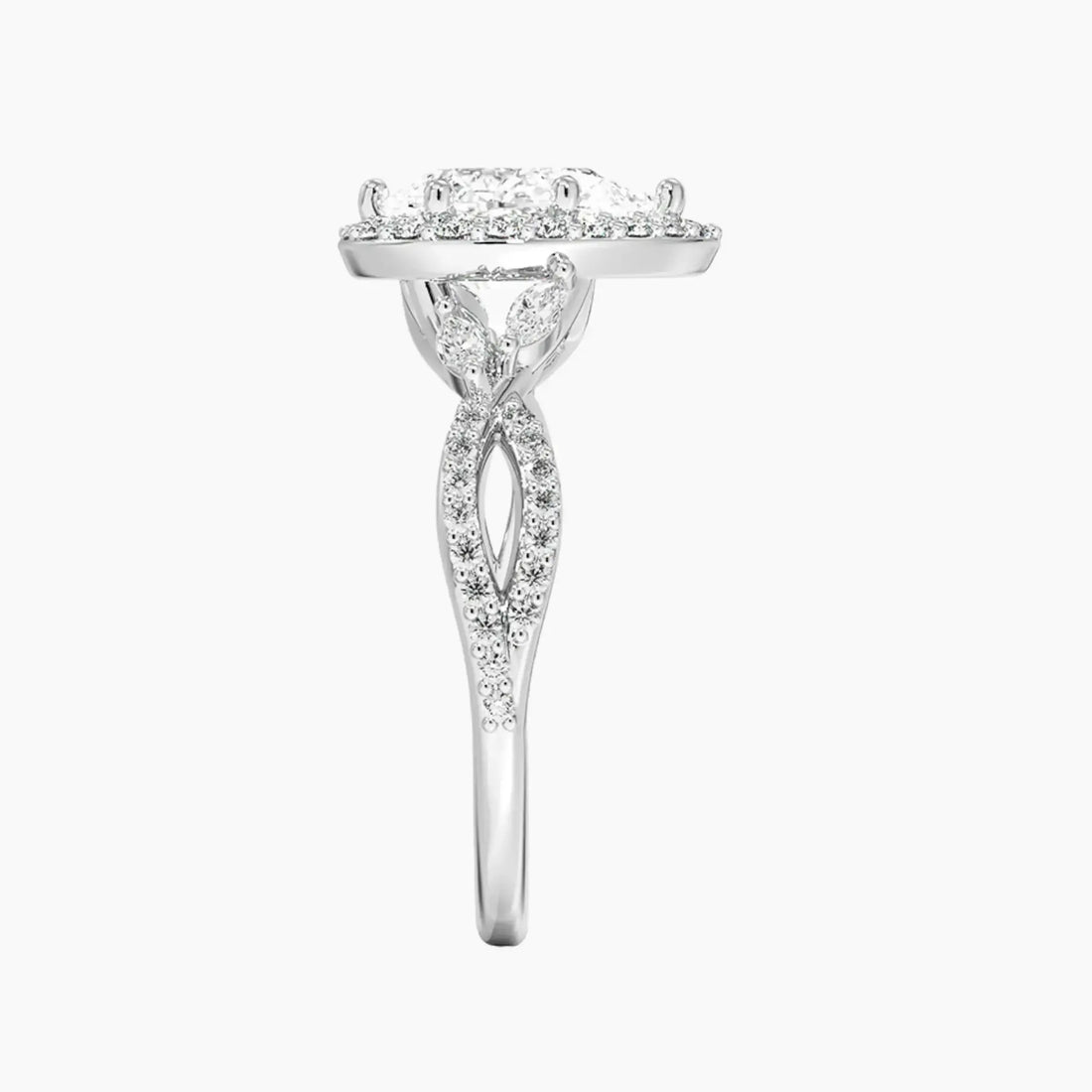 Nerissa Pear Designer Diamond Ring Setting in 14K Rose Gold