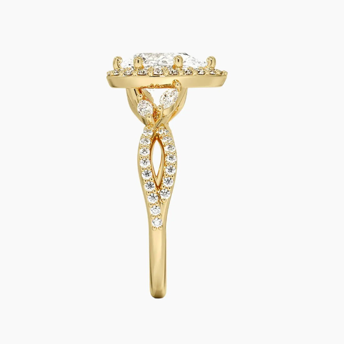 Nerissa Pear Designer 1 Carat Lab Grown Diamond Engagement Ring in 18K Rose Gold
