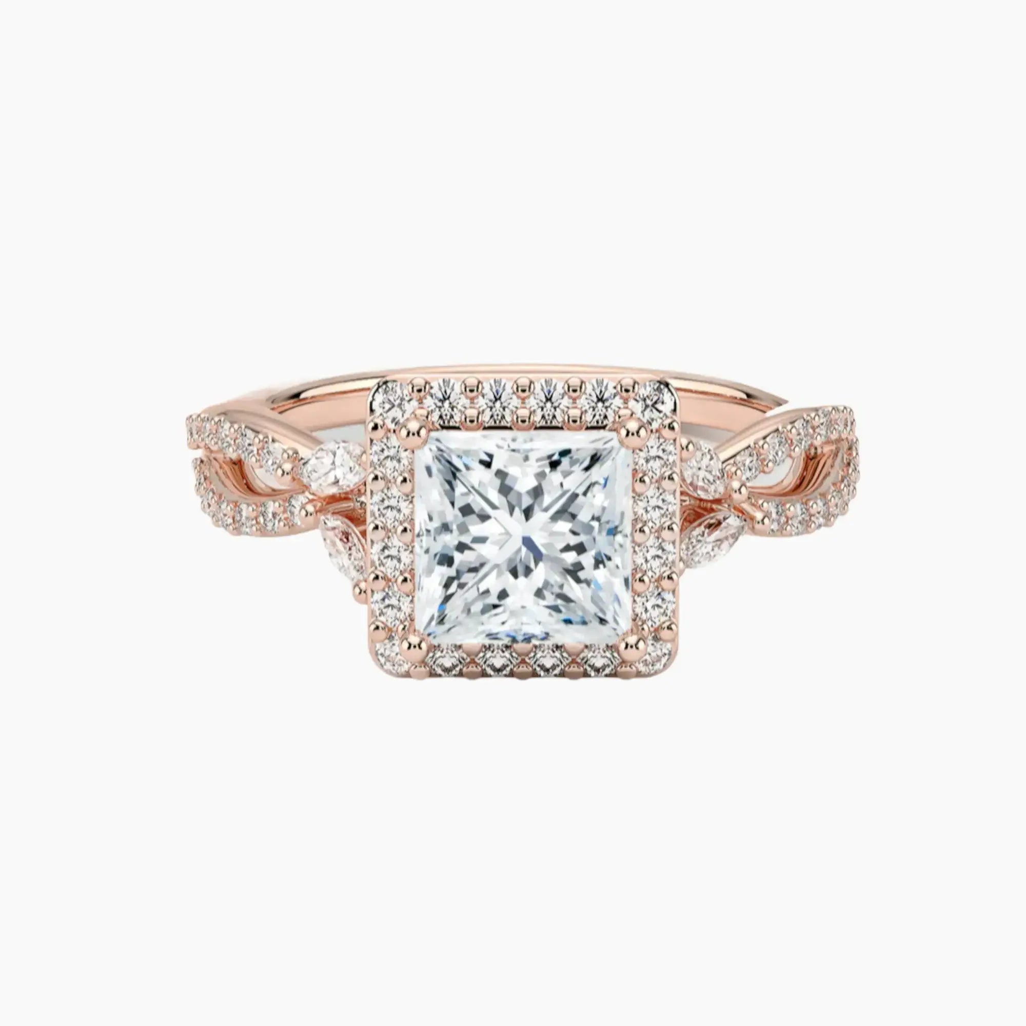 Nerissa Princess Designer Diamond Ring Setting in 18K Yellow Gold