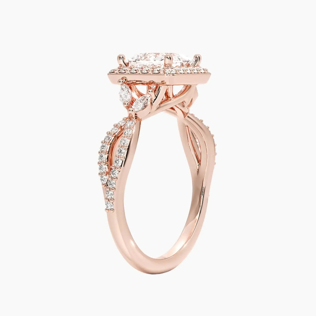 Nerissa Princess Designer 1.5 Carat Lab Grown Diamond Engagement Ring in 18K White Gold