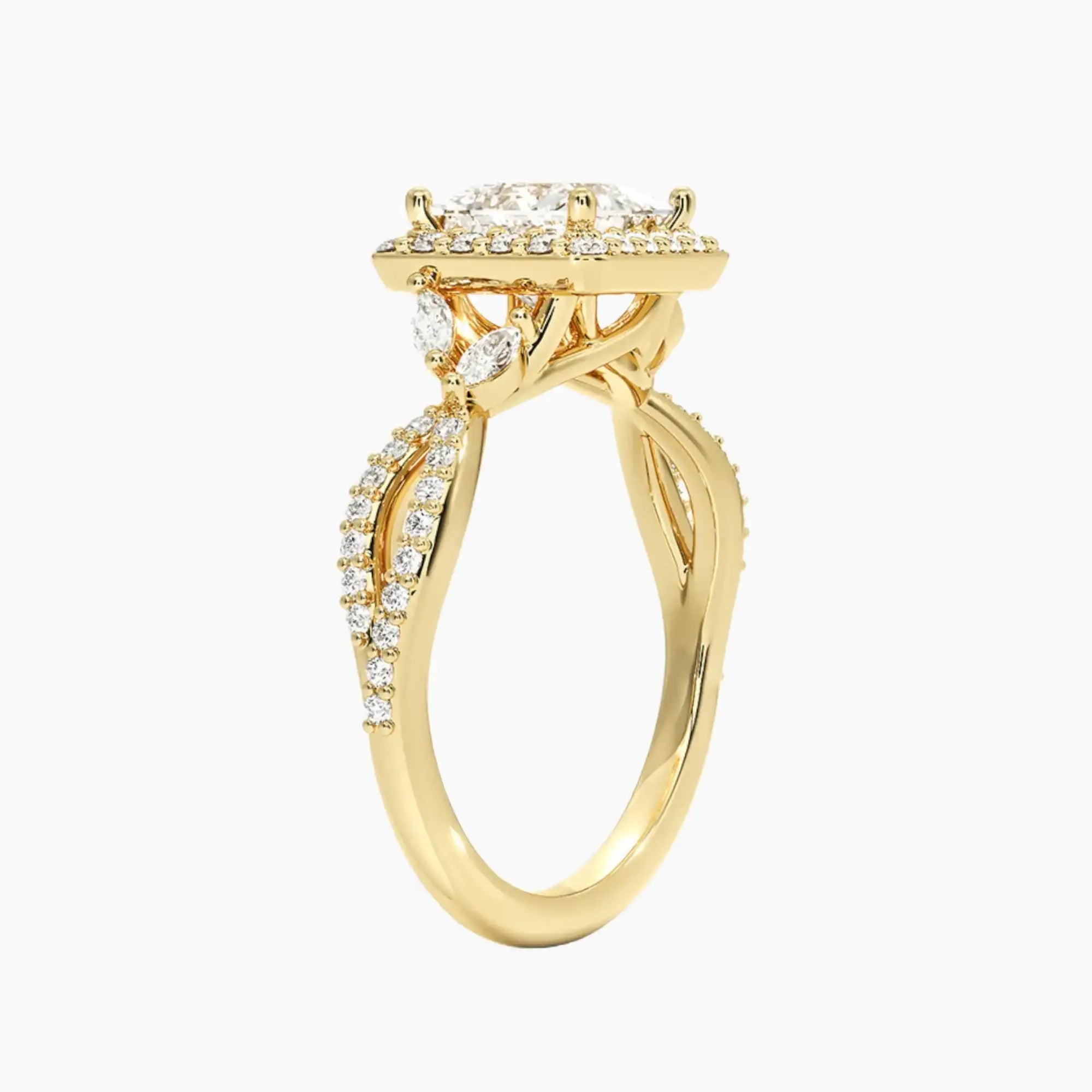 Nerissa Princess Designer Diamond Ring Setting in 18K Rose Gold