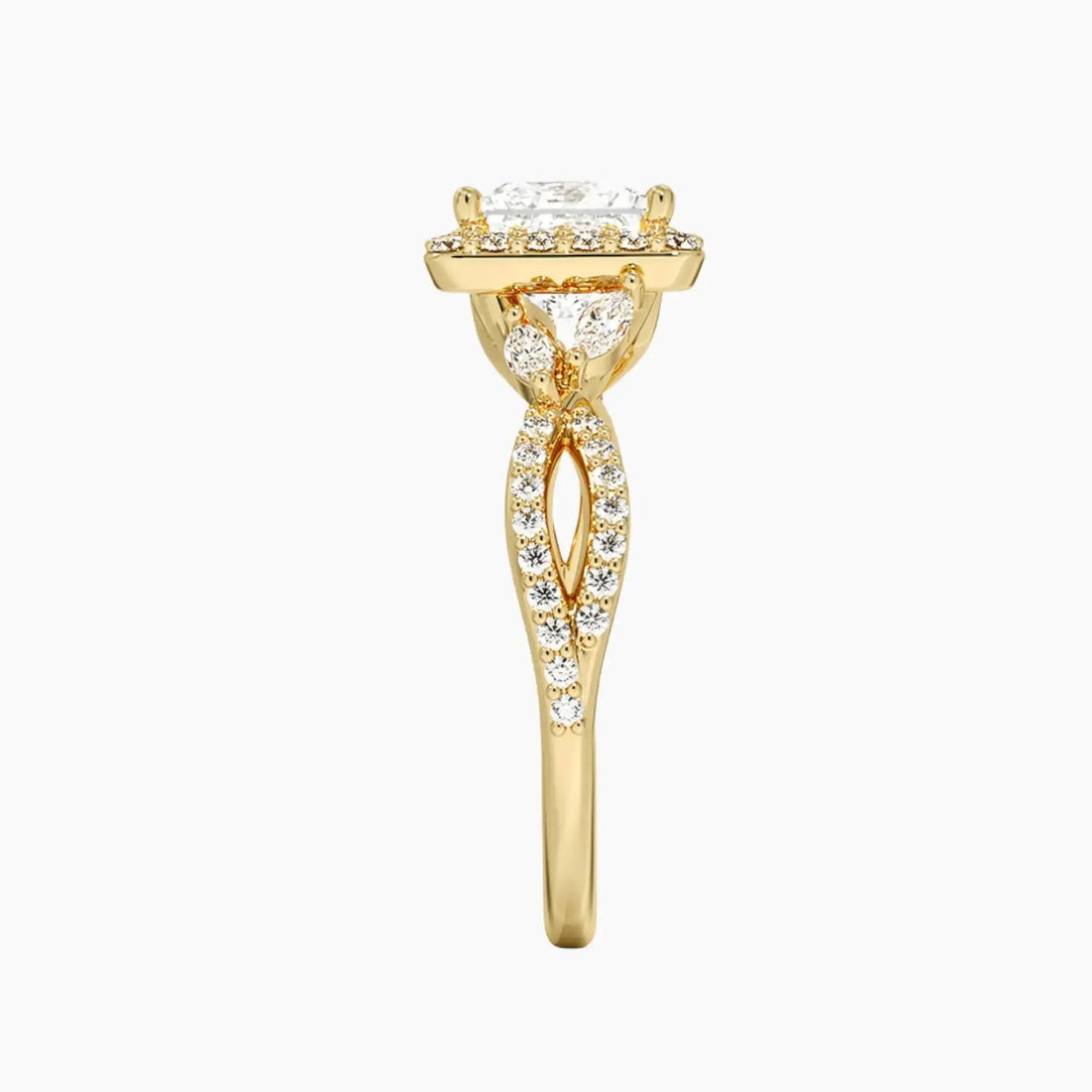 Nerissa Princess Designer Diamond Ring Setting in 14K White Gold